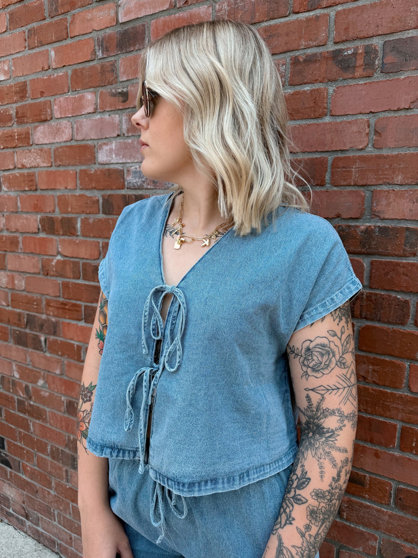Denim Daze Tie Top