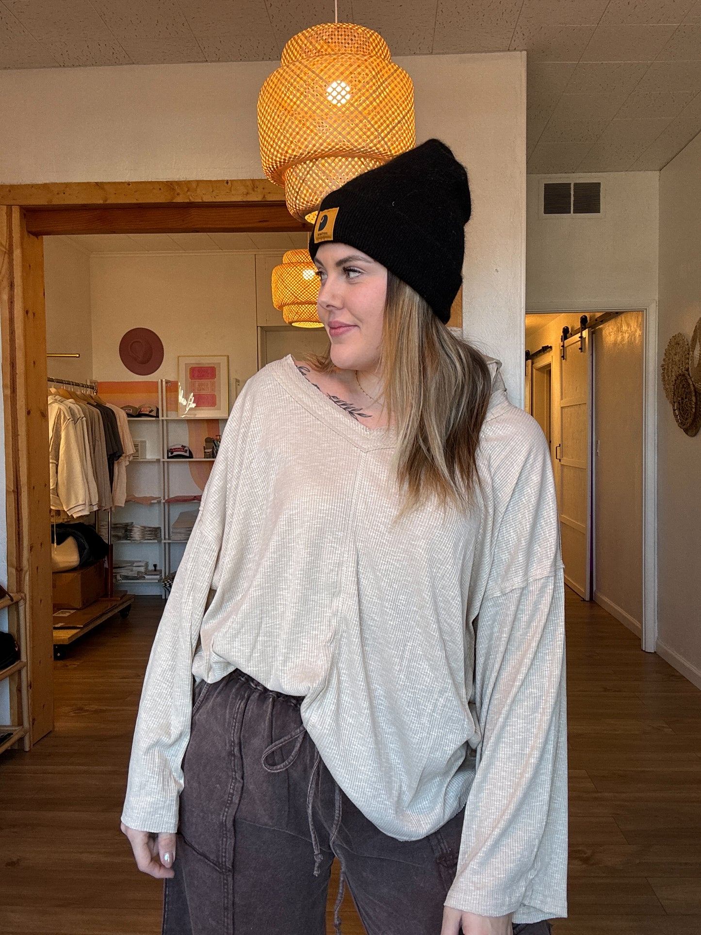 All the Feels V Neck Long Sleeve