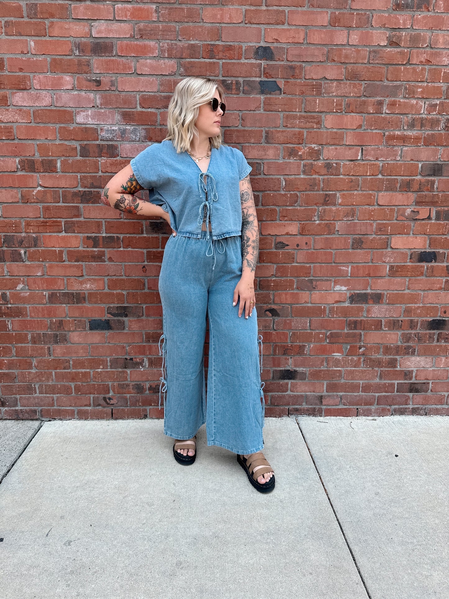 Denim Daze Tie Pants