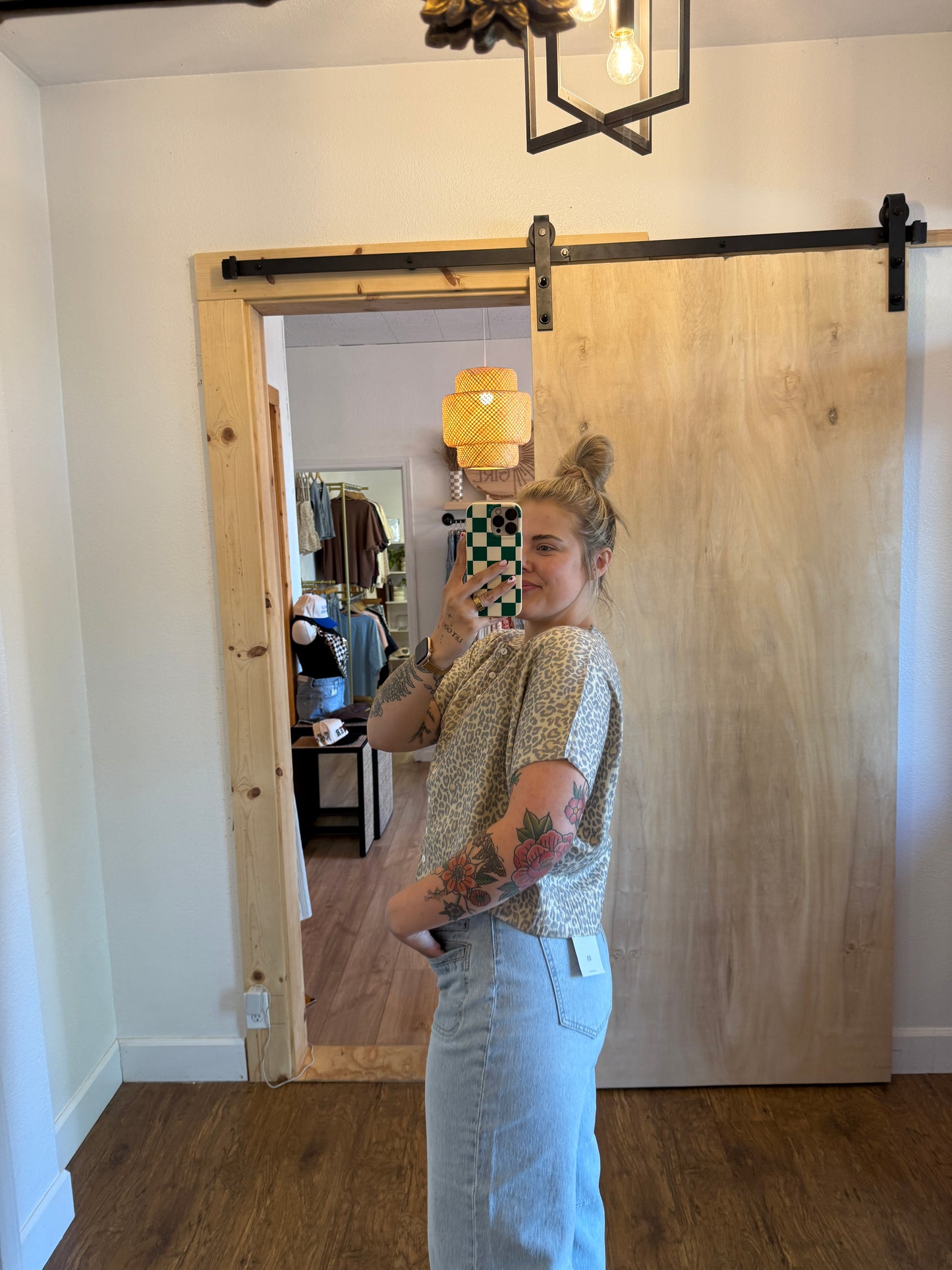 Vintage Leopard Button Up Sweater Vest