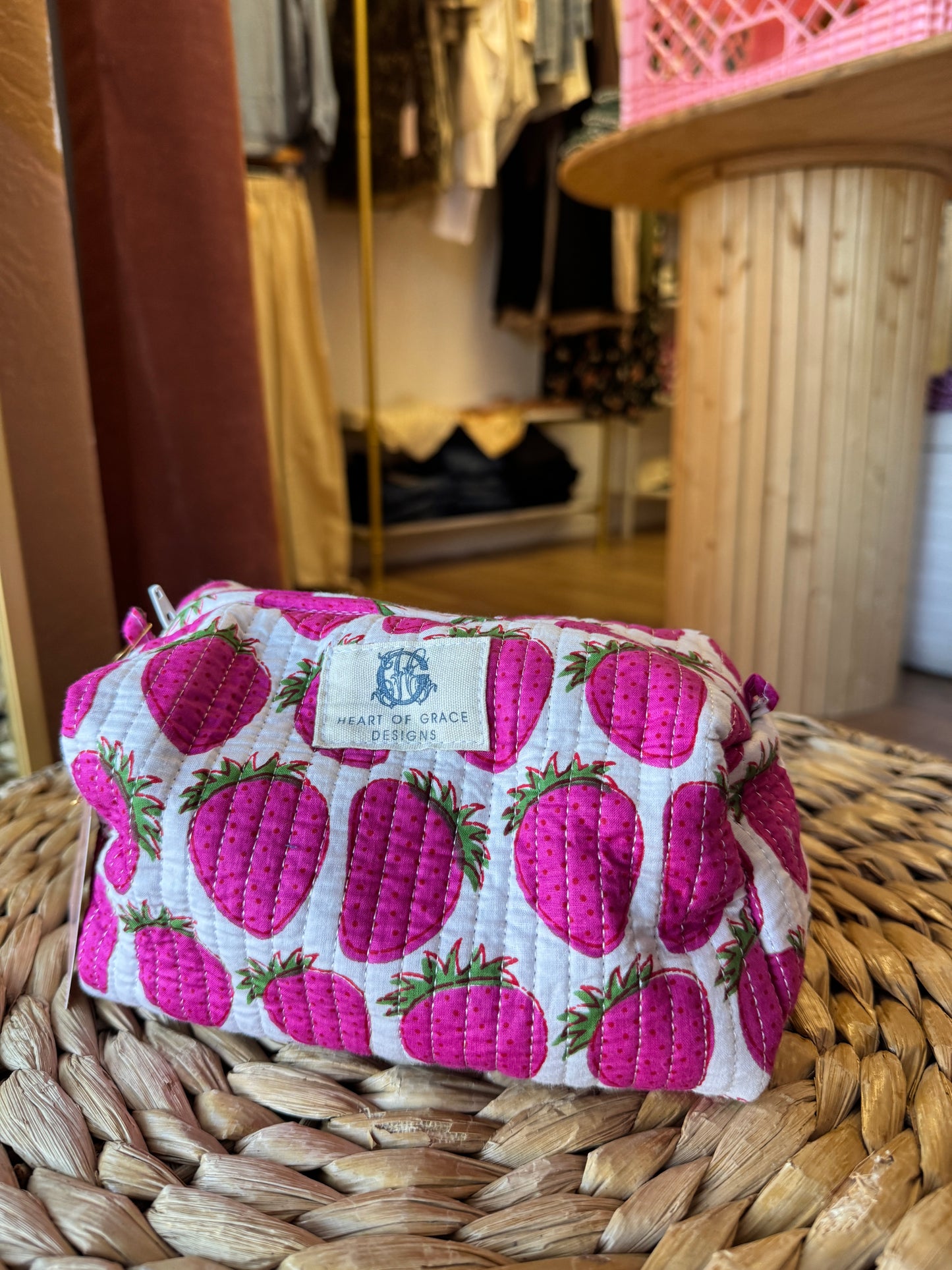 Strawberry Fields Quilted Medium Bag