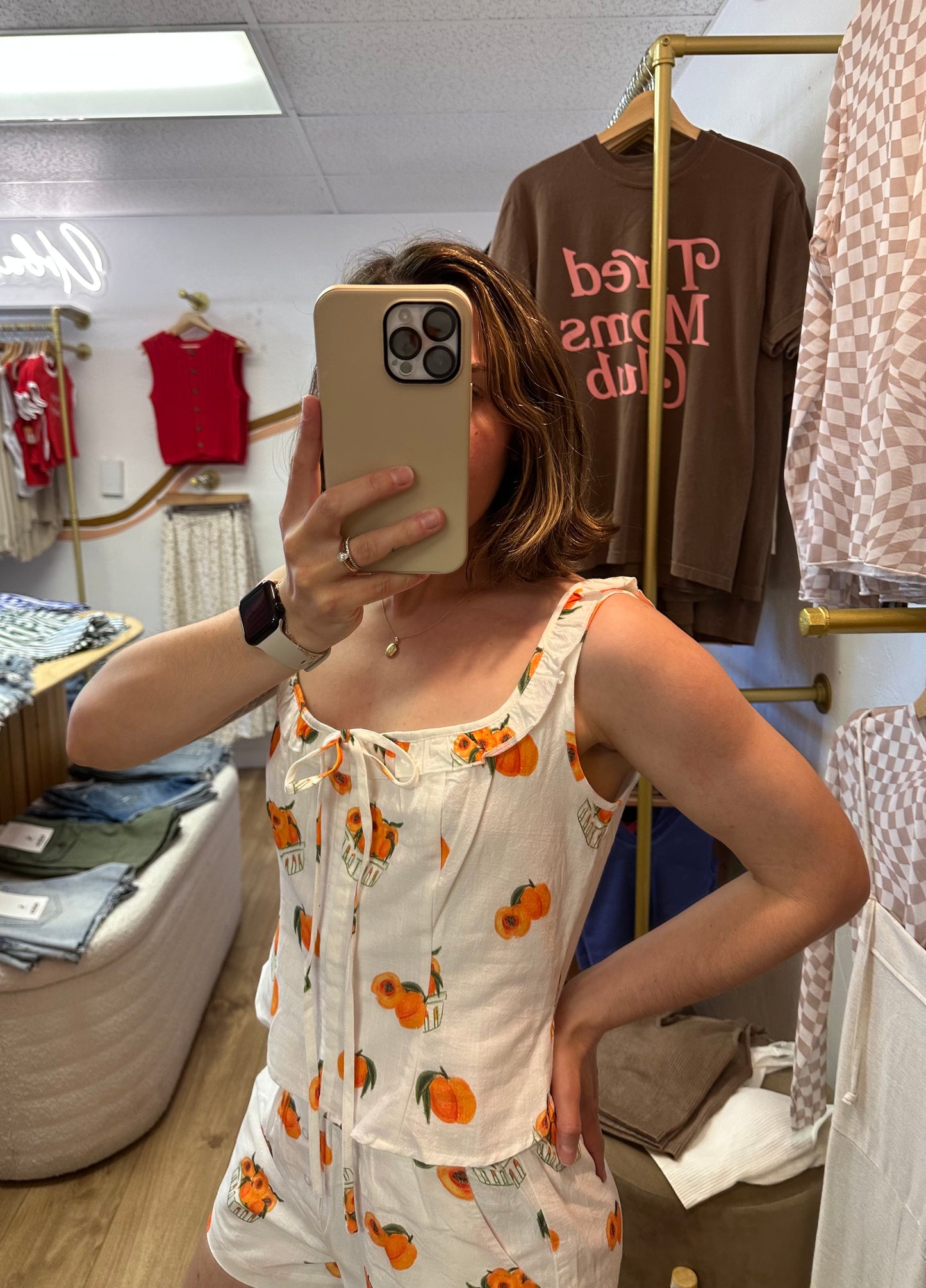 You’re A Peach Linen Corset Top