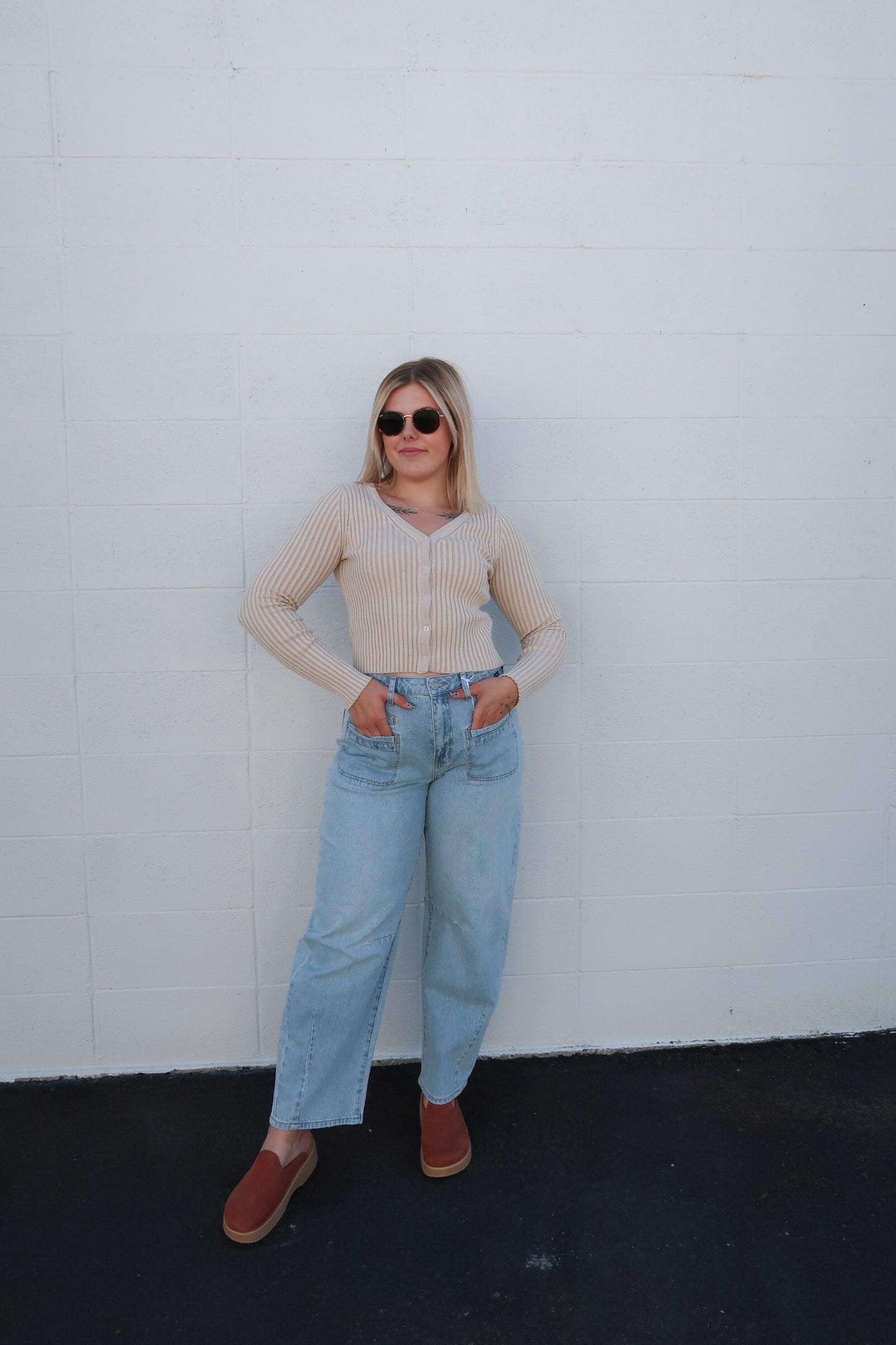 Ribbed Button up Cardigan