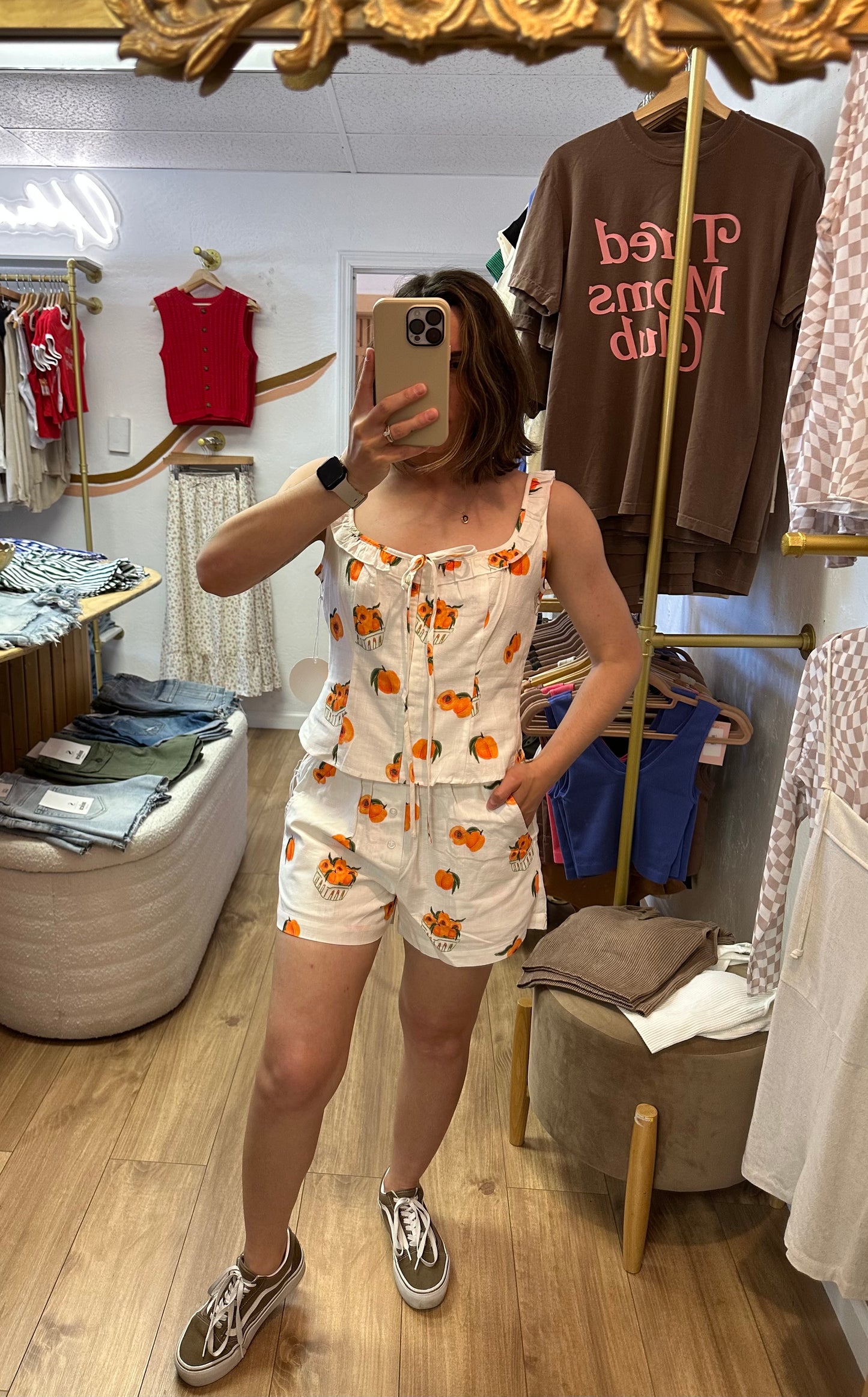 You’re A Peach Linen Corset Top