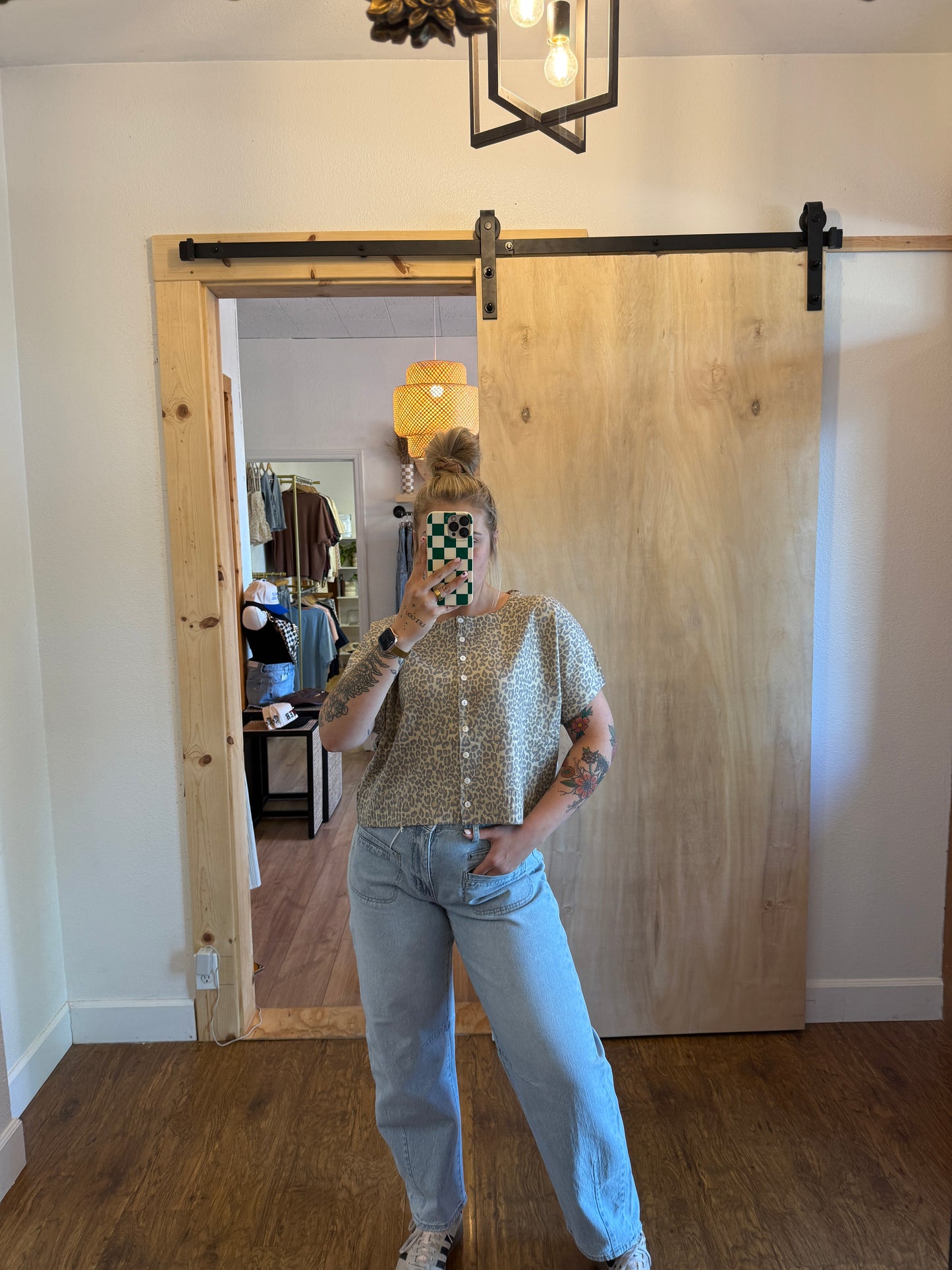 Vintage Leopard Button Up Sweater Vest
