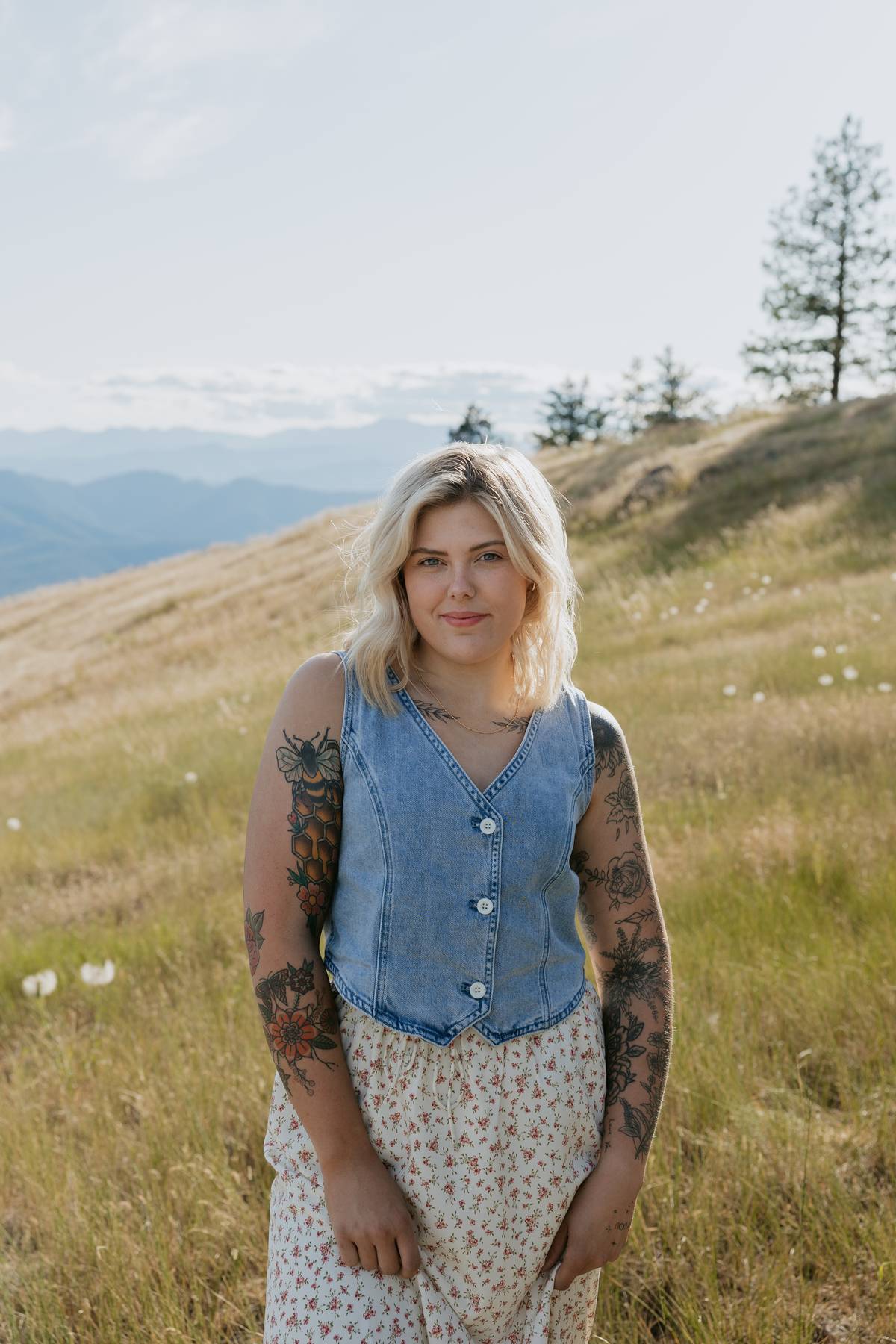 Button Up Light Denim Vest