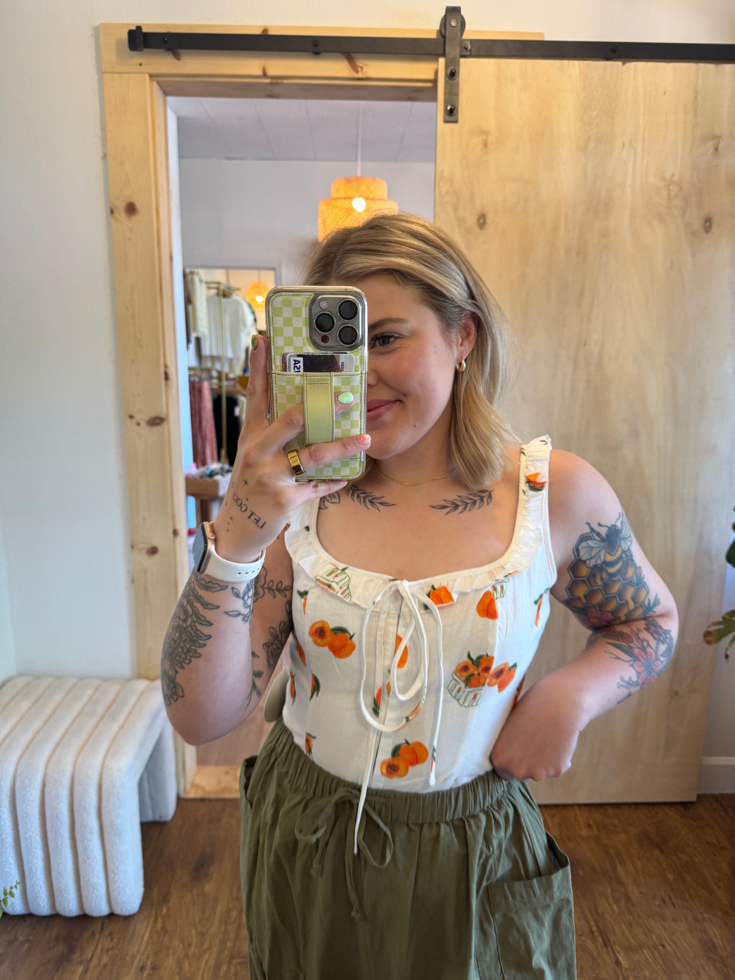 You’re A Peach Linen Corset Top