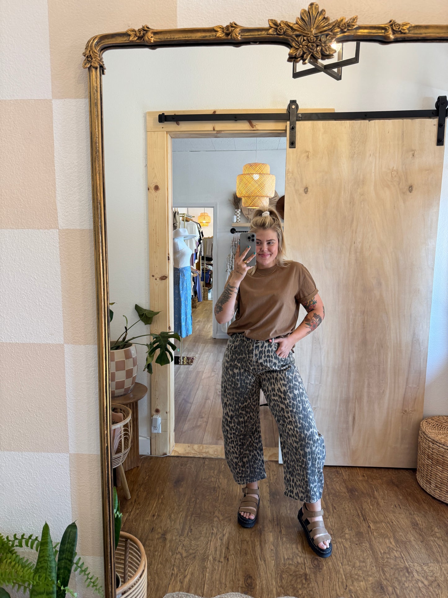 A Lil’ Leopard Gal Barrel Jeans (RESTOCK)
