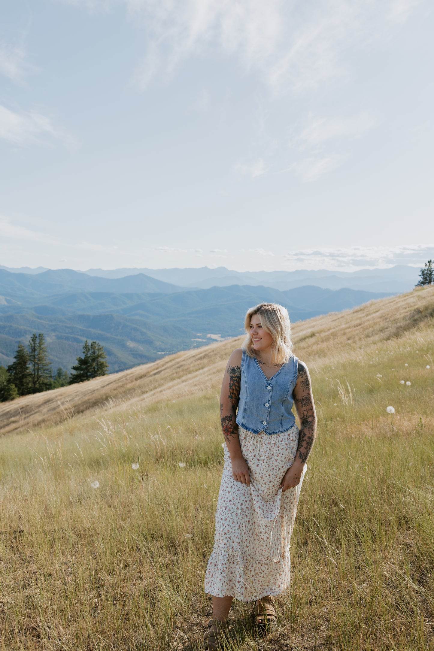 Button Up Light Denim Vest
