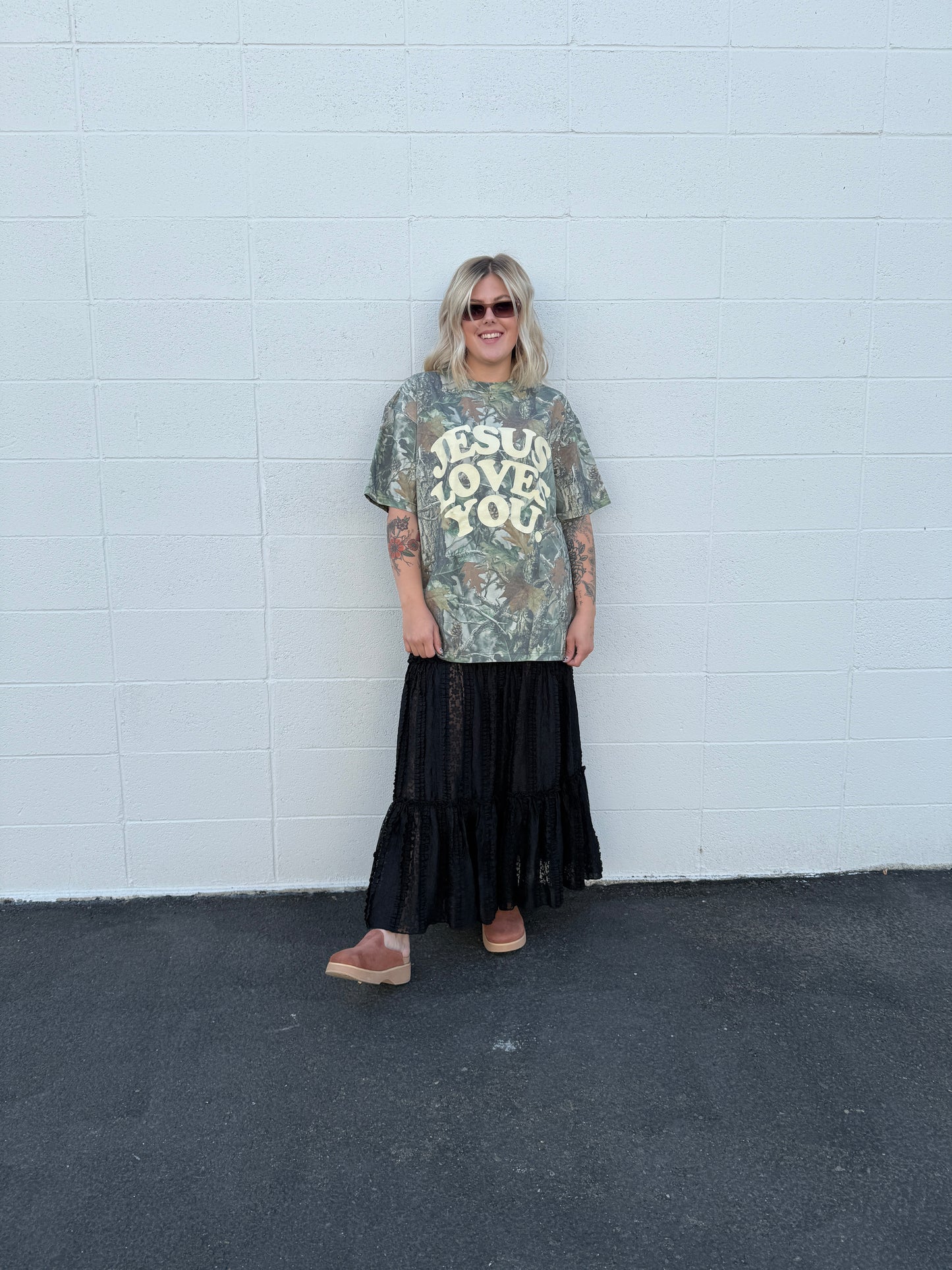 Black Tiered Lace Skirt