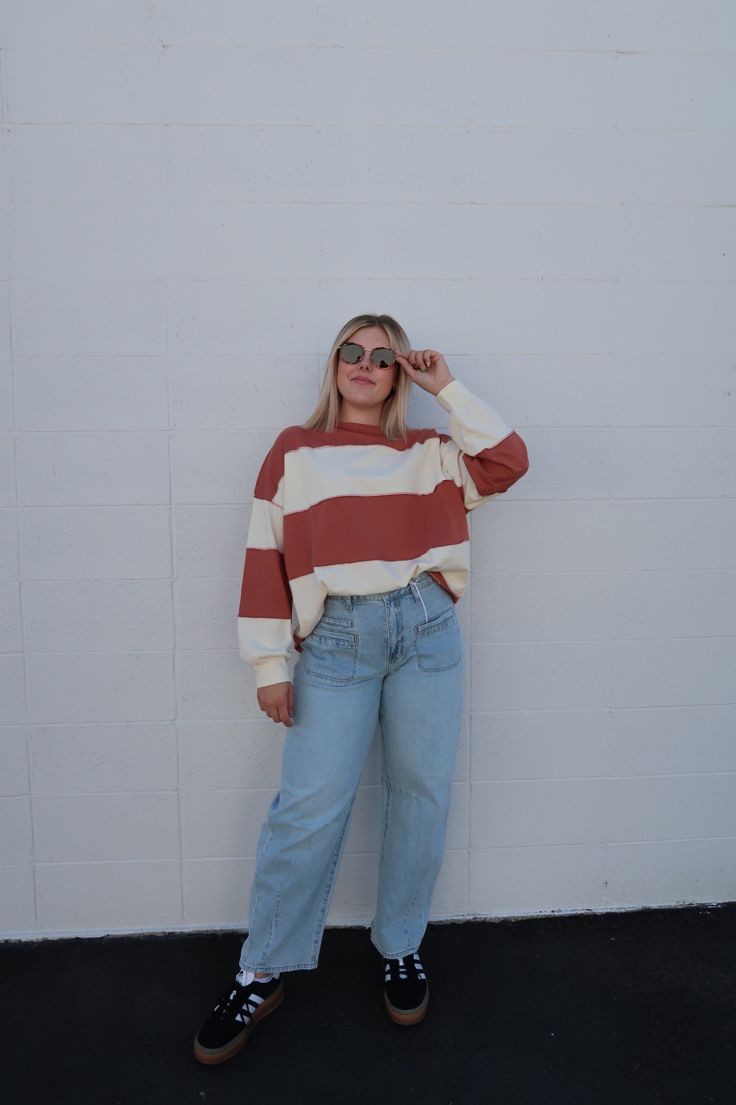 Slouchy Striped Pullover (multiple colors)