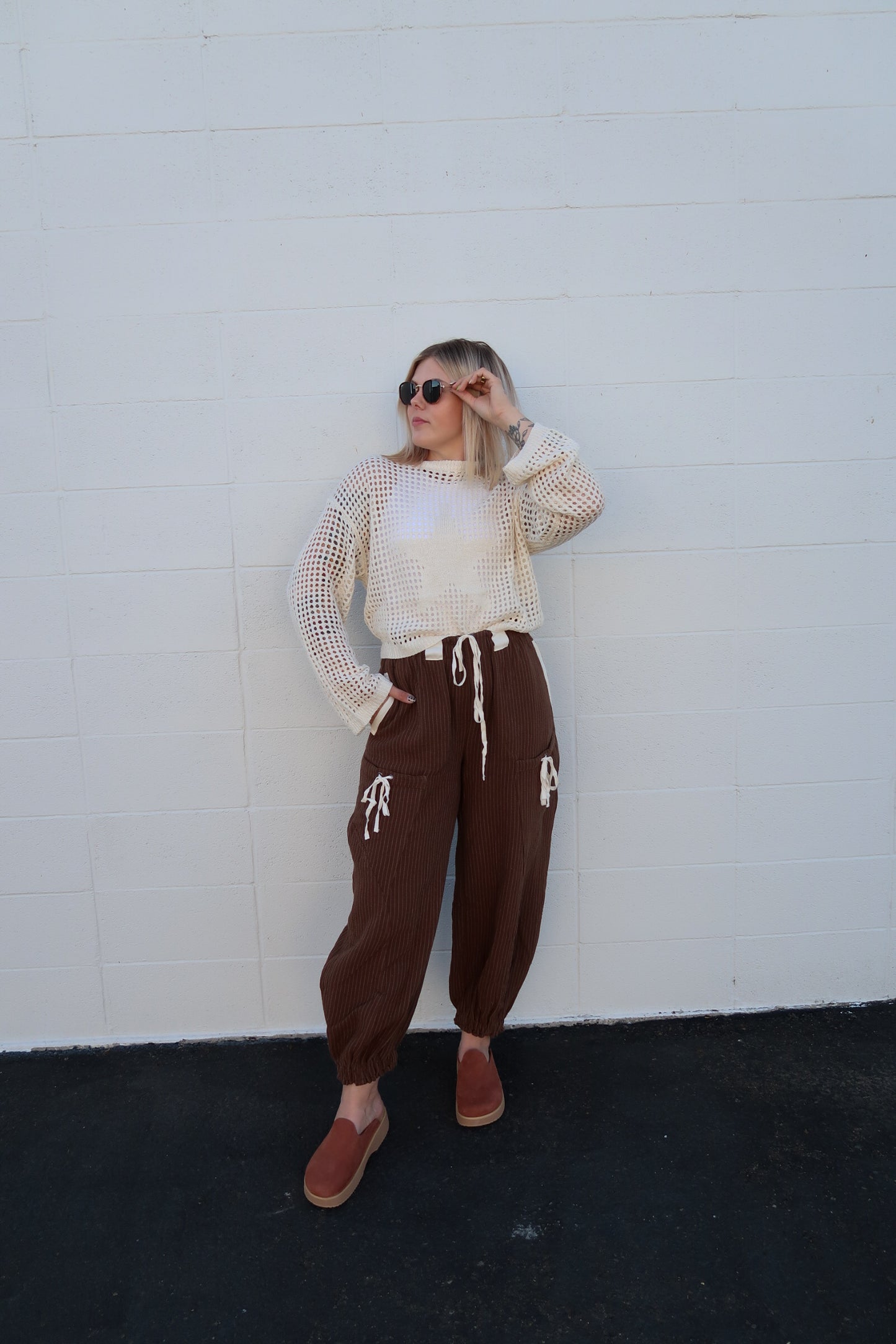 Striped Drawstring Jogger Pants