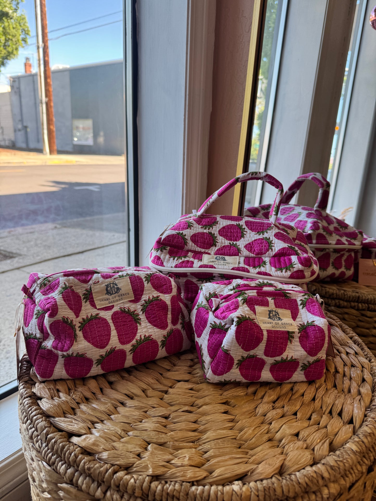 Strawberry Fields Quilted Medium Bag