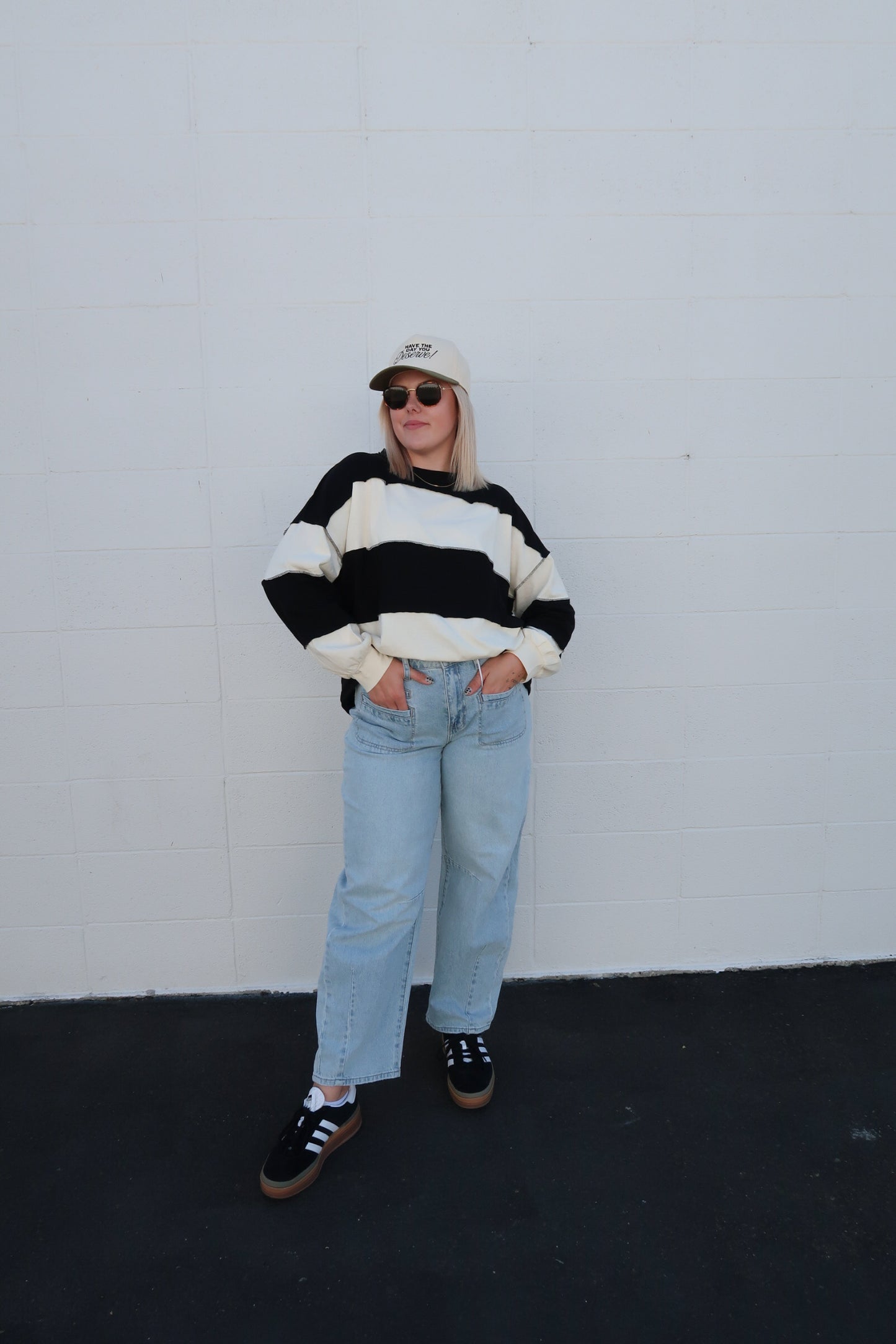 Slouchy Striped Pullover (multiple colors)