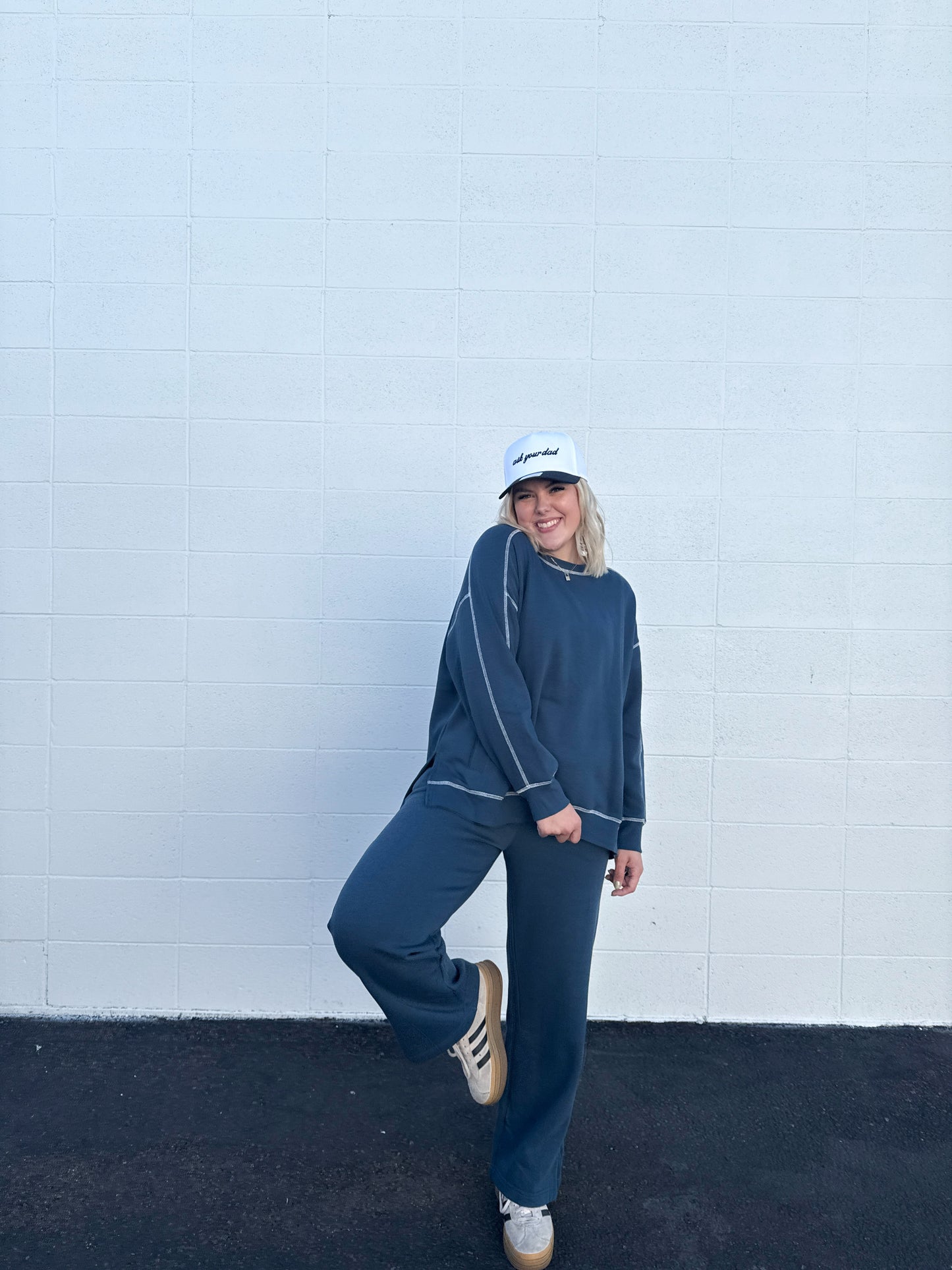 Midnight Navy Wide Leg Pants