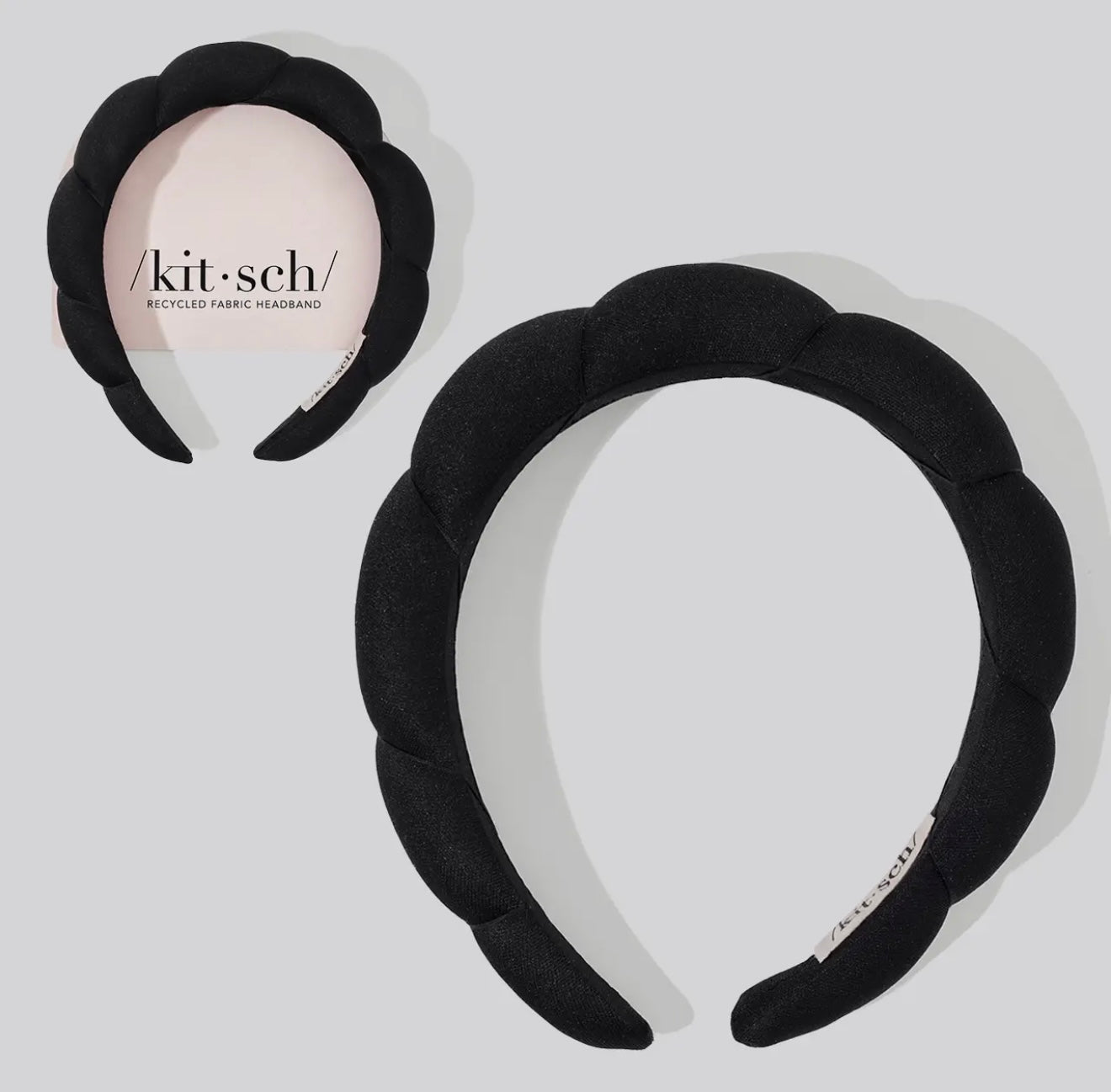 Kitsch Fabric Puffy Headband - Black