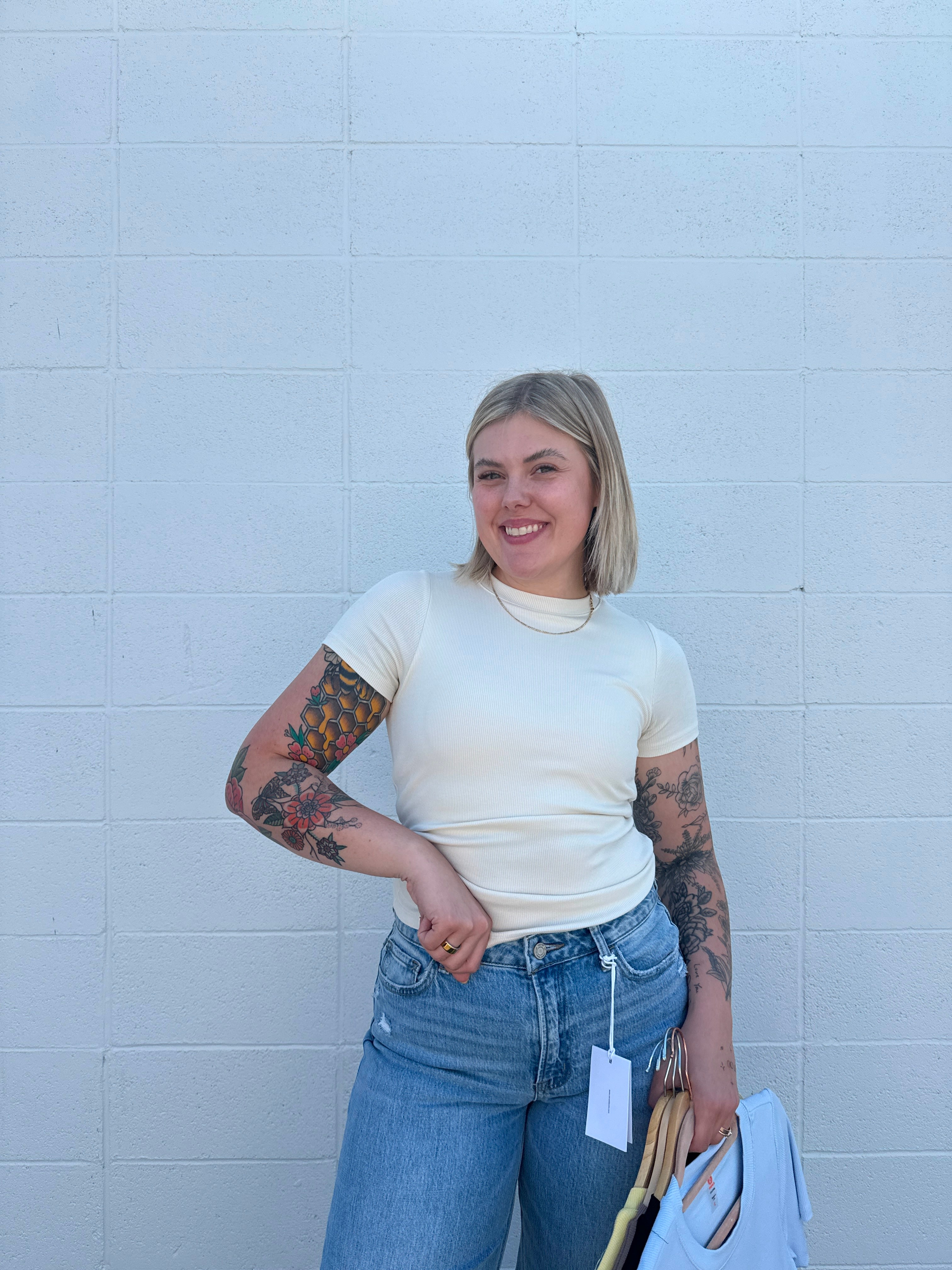 Classic Built-In Bra Short Sleeve (multiple colors)