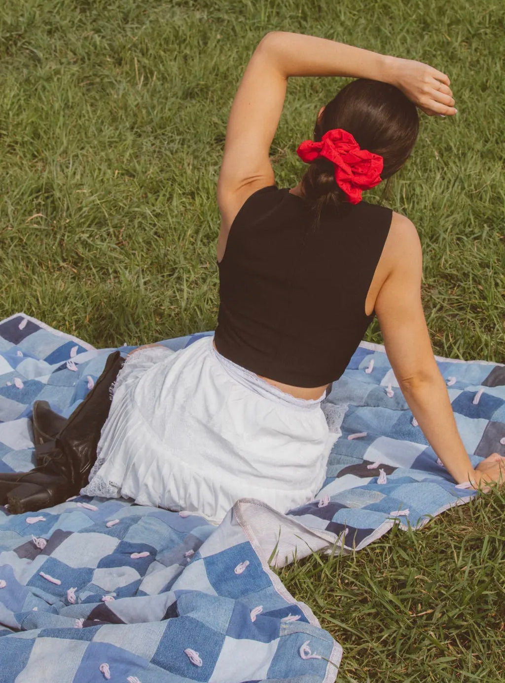 Red Eyelet Jumbo Scrunchie