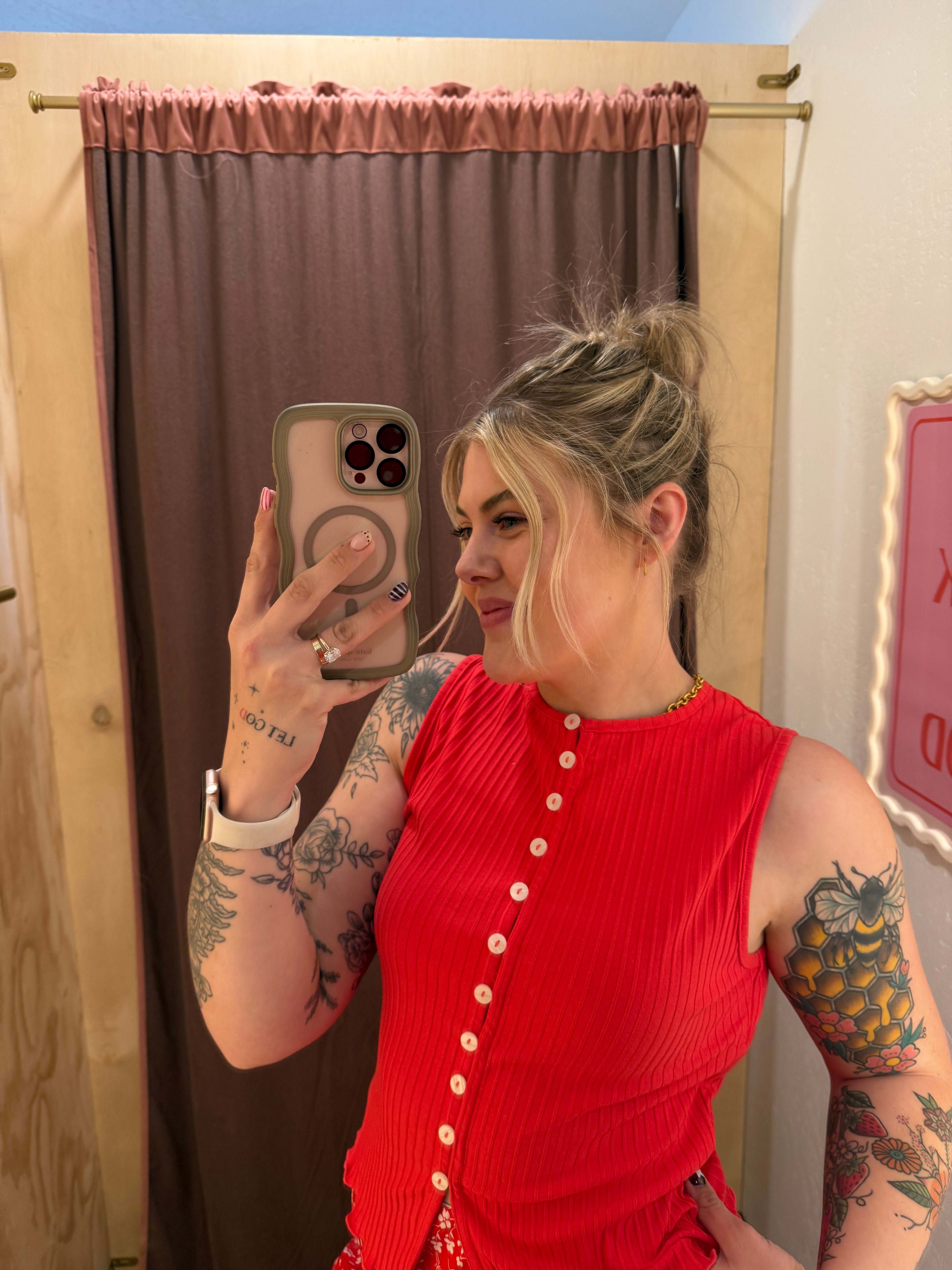 Ribbed Button Front Tank (multiple colors)