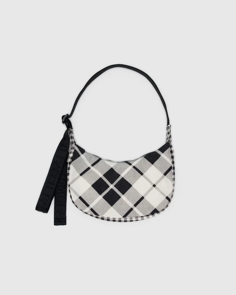 Baggu Small Crescent Bag - Mixed Plaid