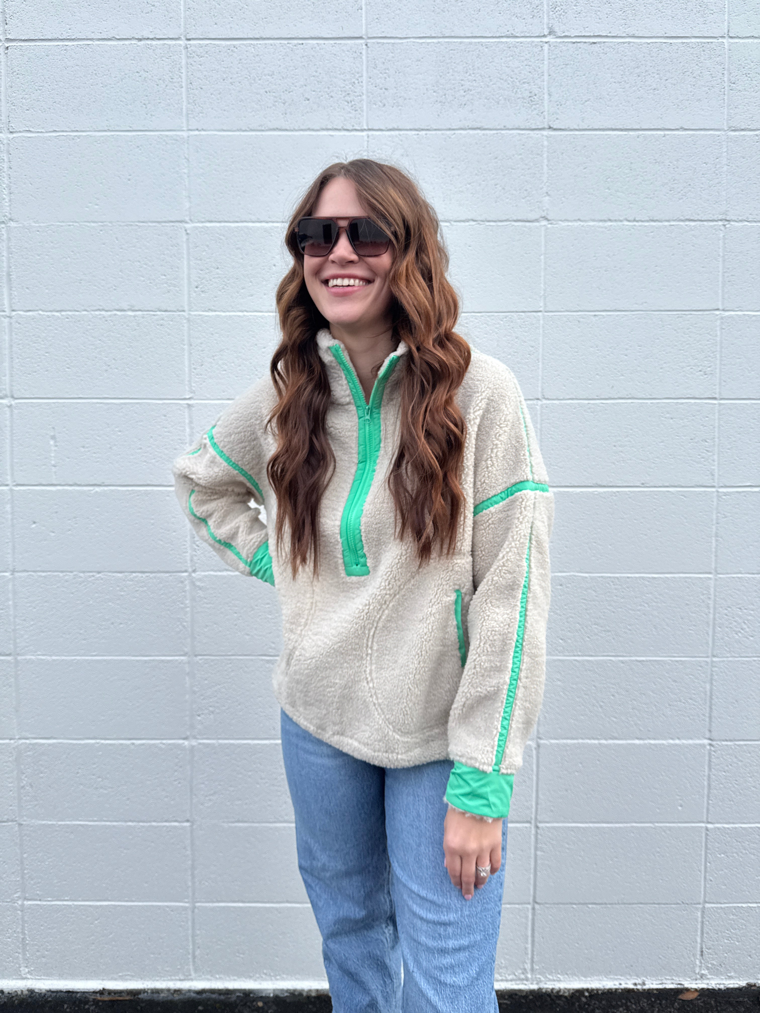 Tree Lighting 1/4 Zip Sherpa Jacket