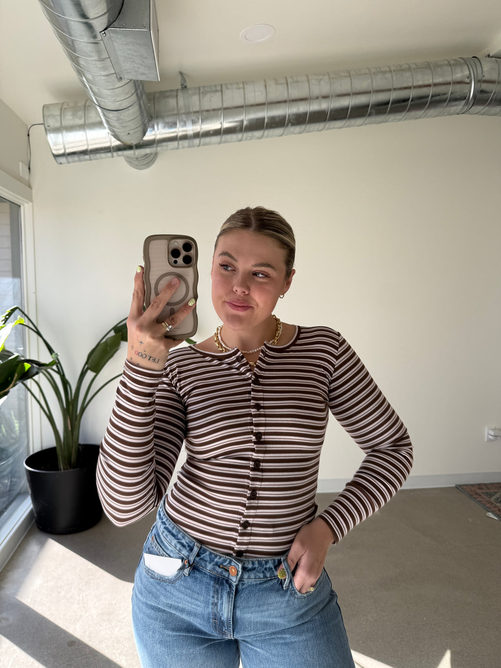 Sunday Social Striped Button Down Long Sleeve (Multiple Colors)