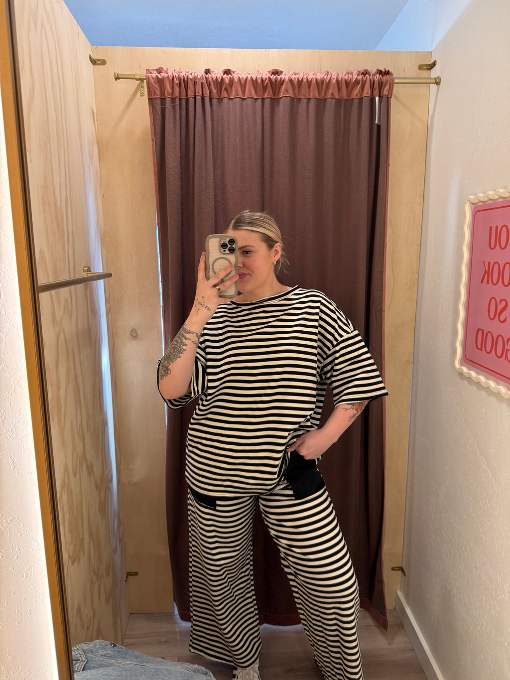 Striped Knit Lounge Set