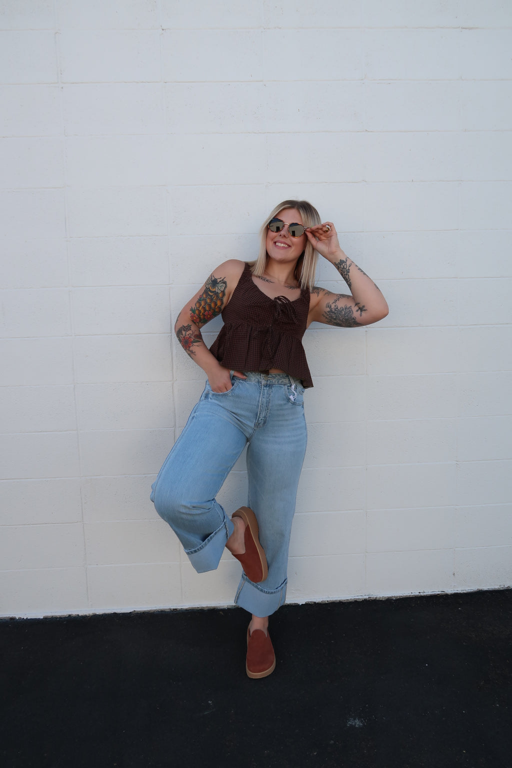 Just A Fall Girly Tie Up Top