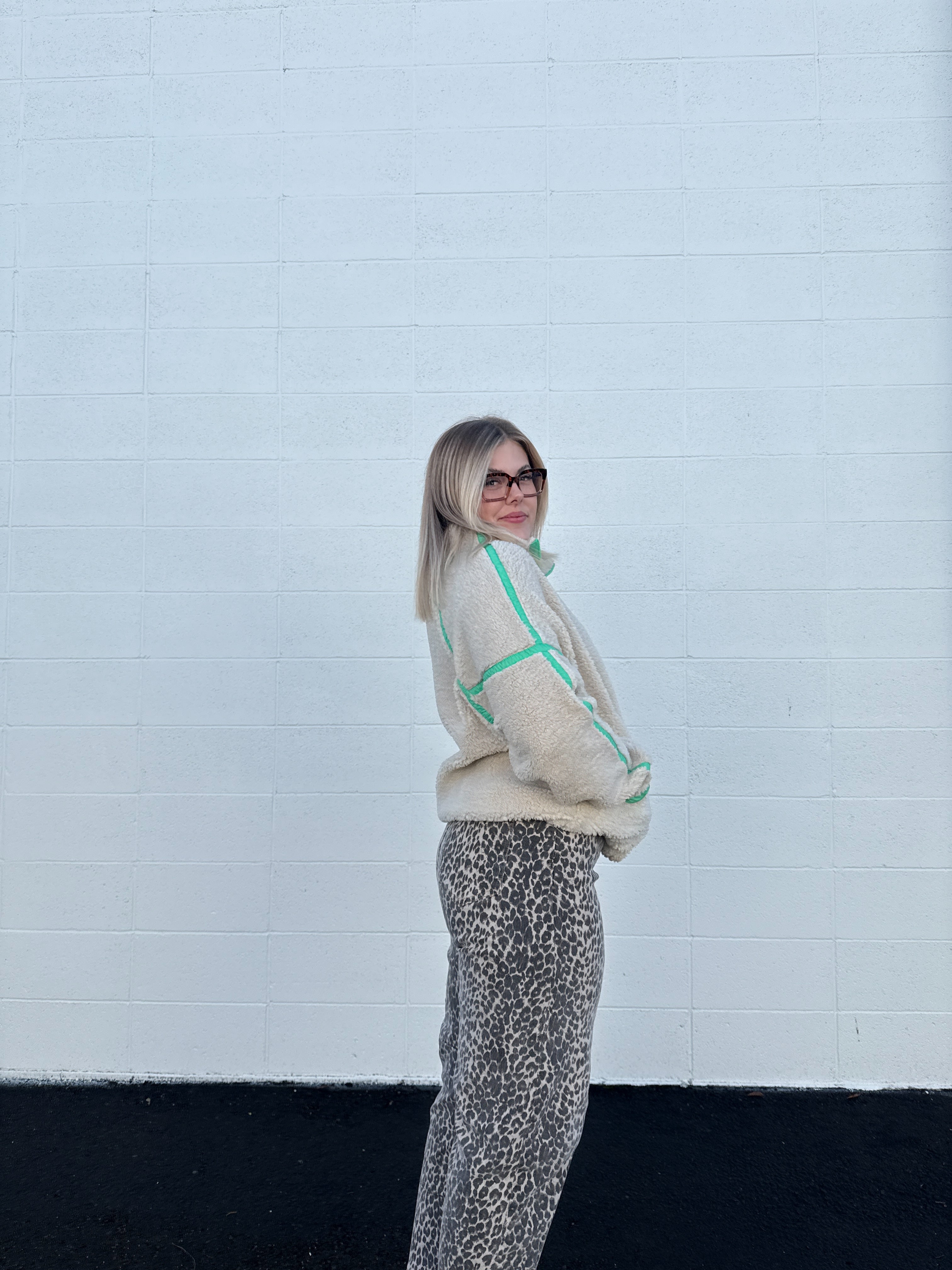 Tree Lighting 1/4 Zip Sherpa Jacket