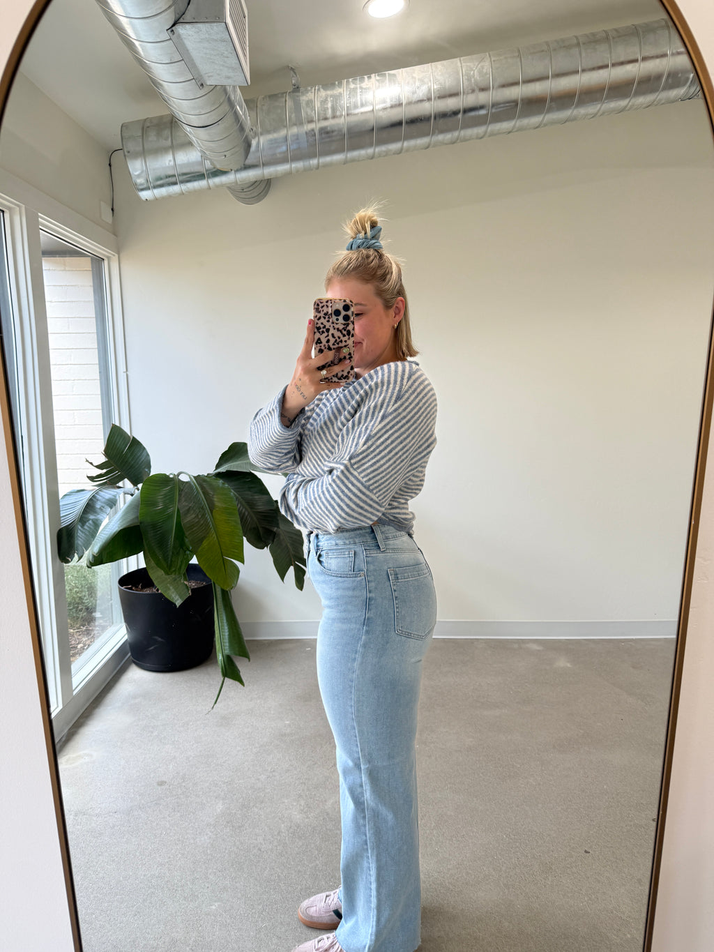 High Rise Raw Hem Wide Leg Jeans