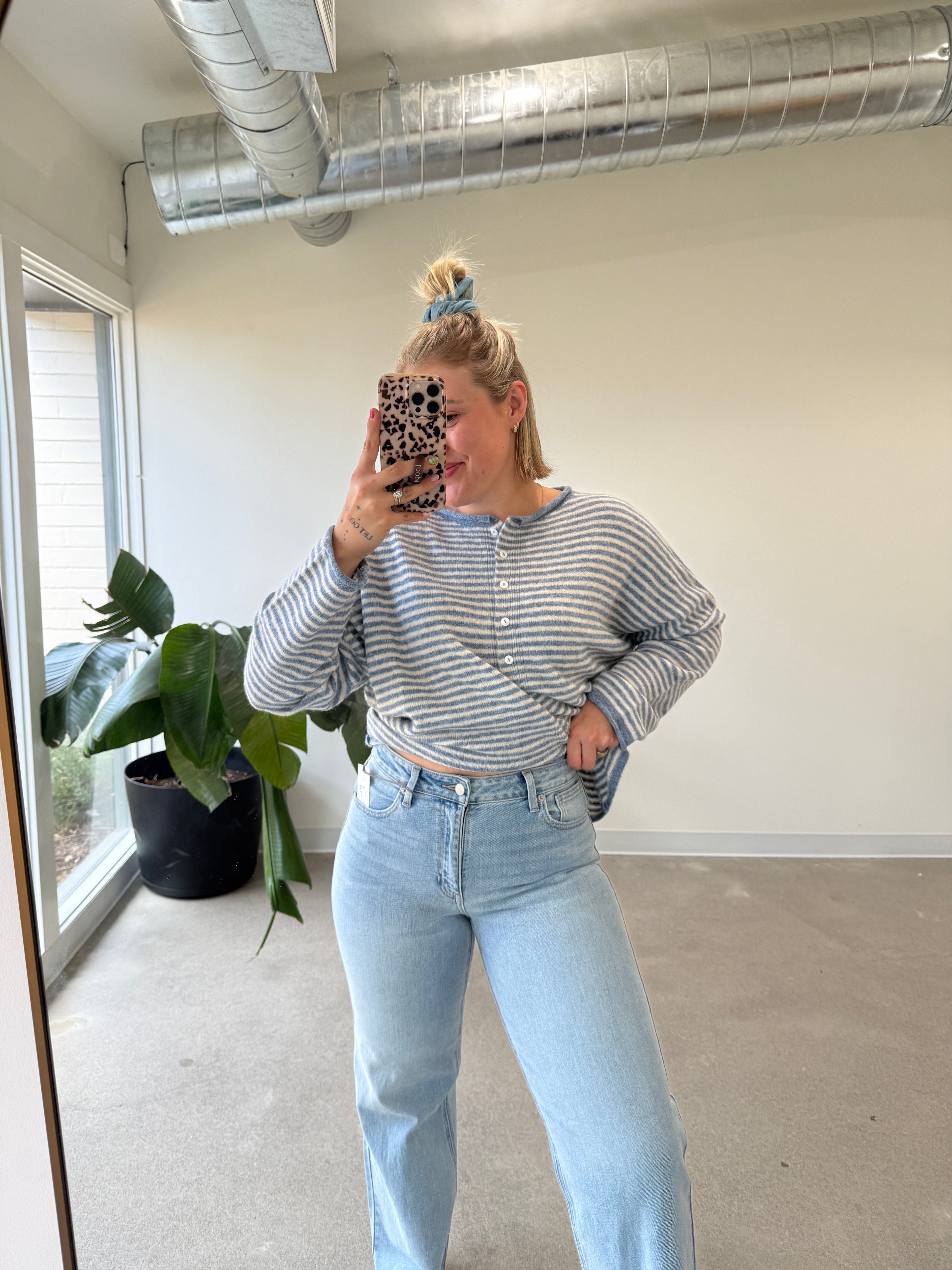 High Rise Raw Hem Wide Leg Jeans