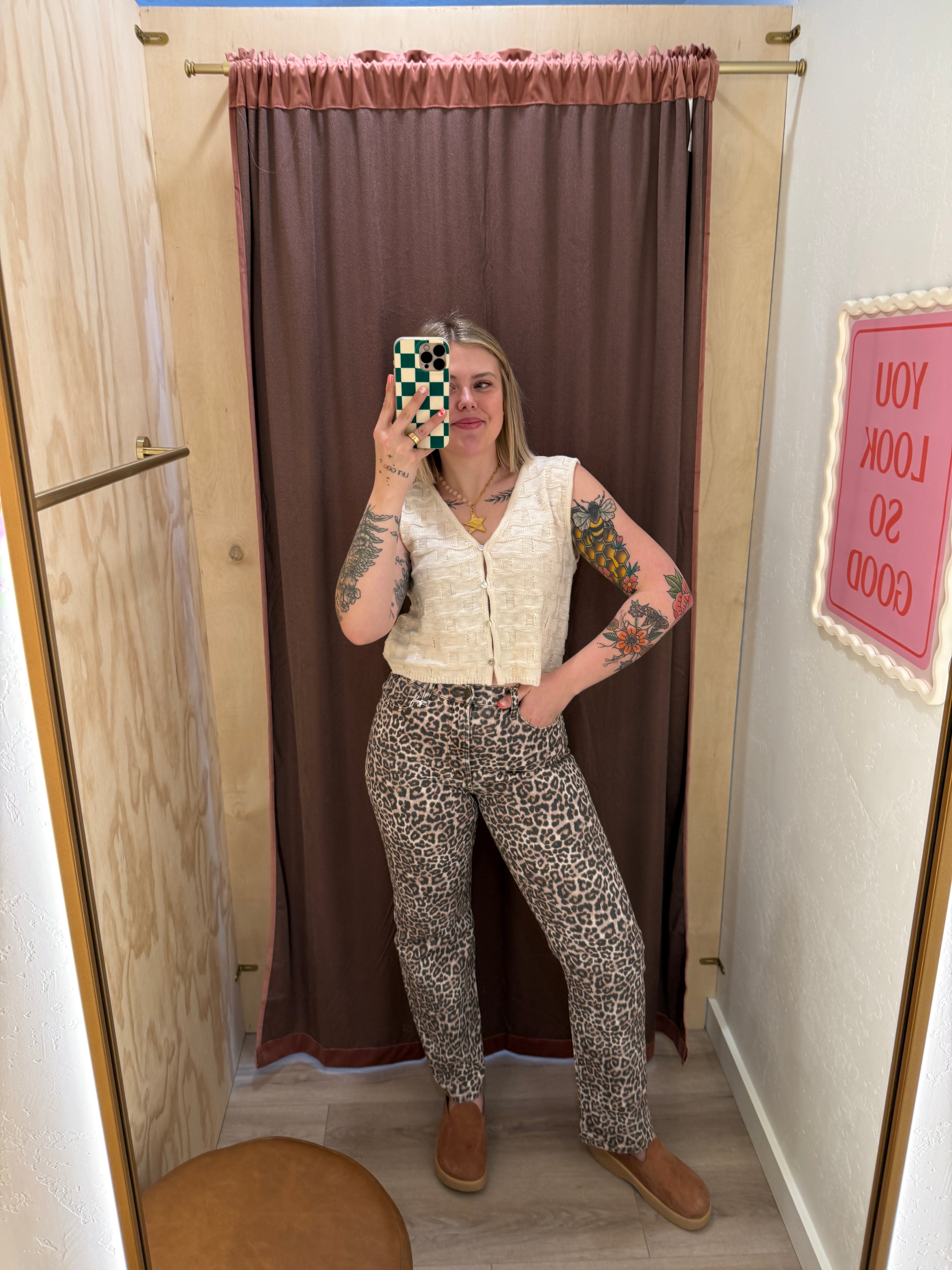 Super High Rise Leopard Dad Jeans