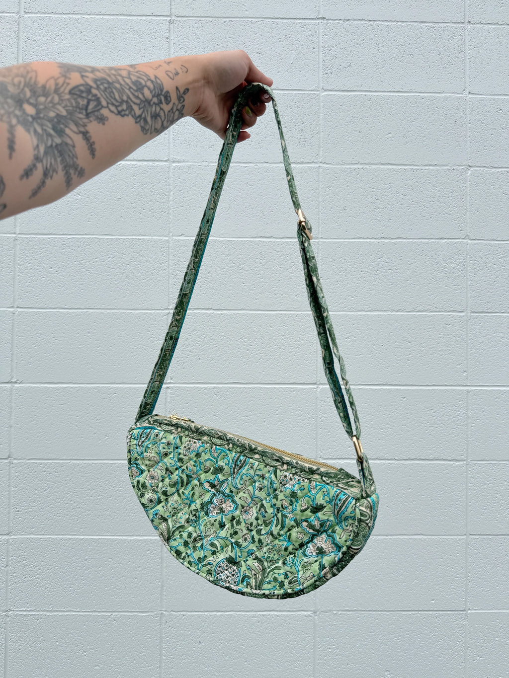 Greener Days Quilted Crossbody
