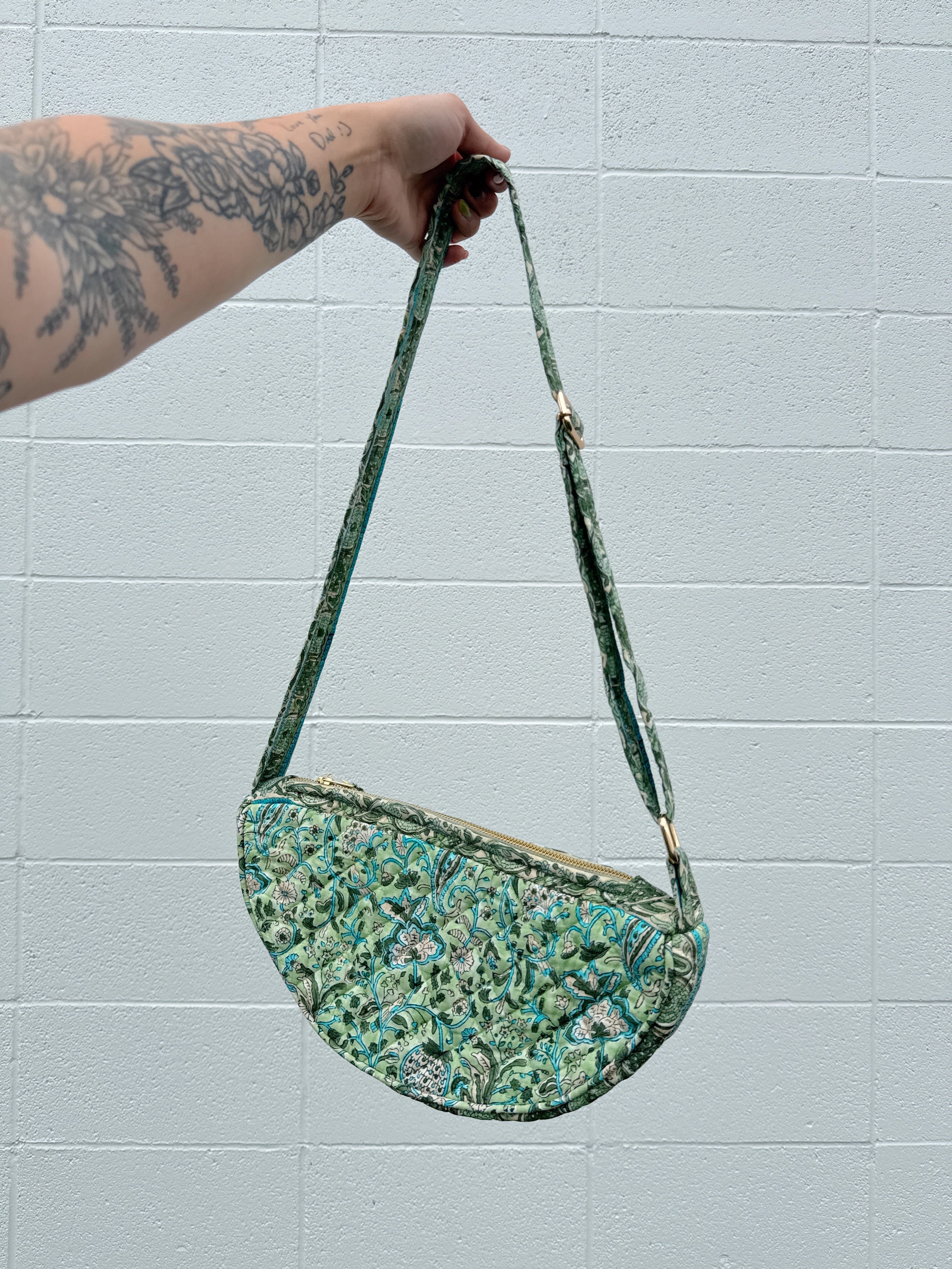 Greener Days Quilted Crossbody
