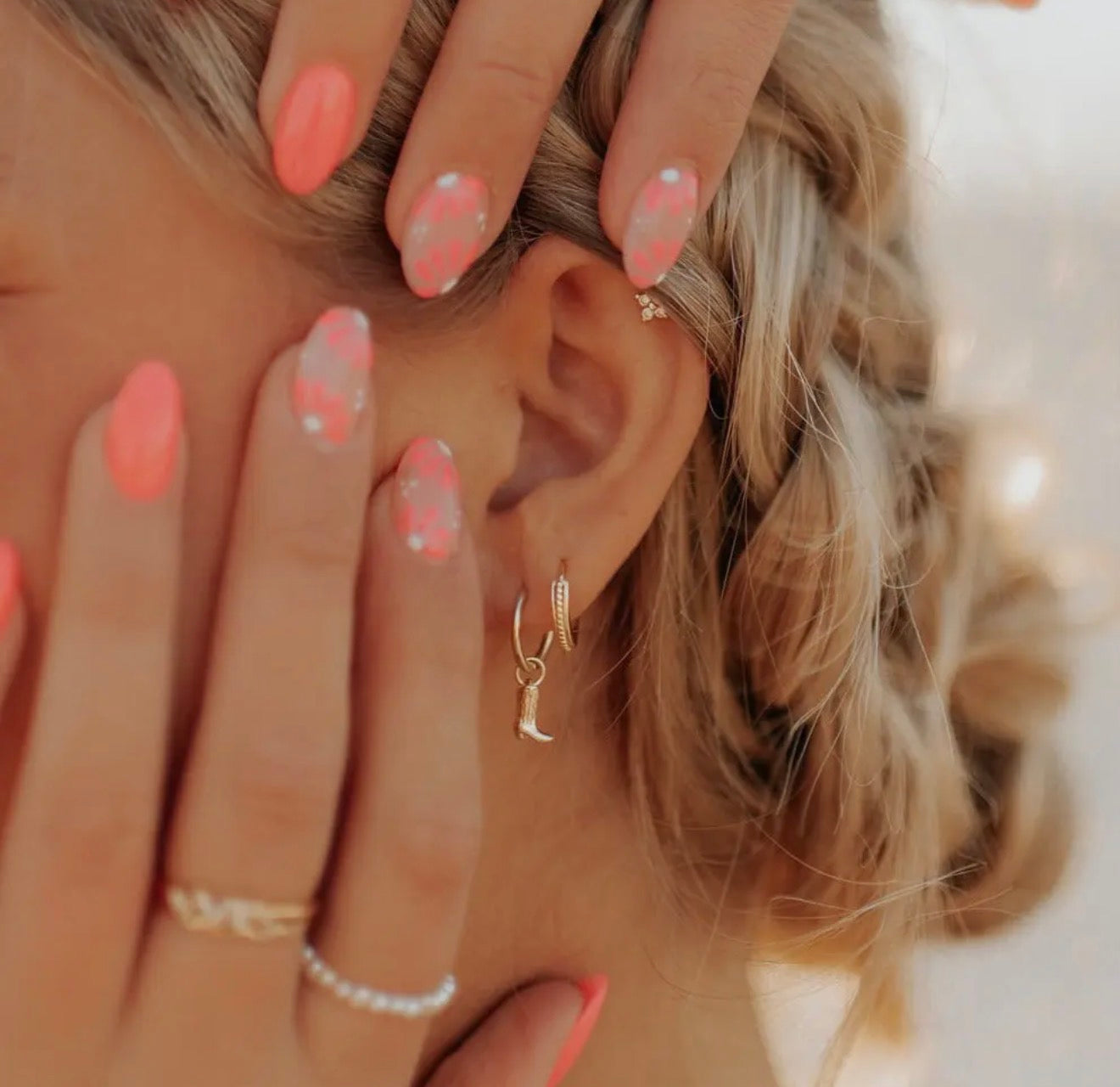 Mauve Braided Hoops