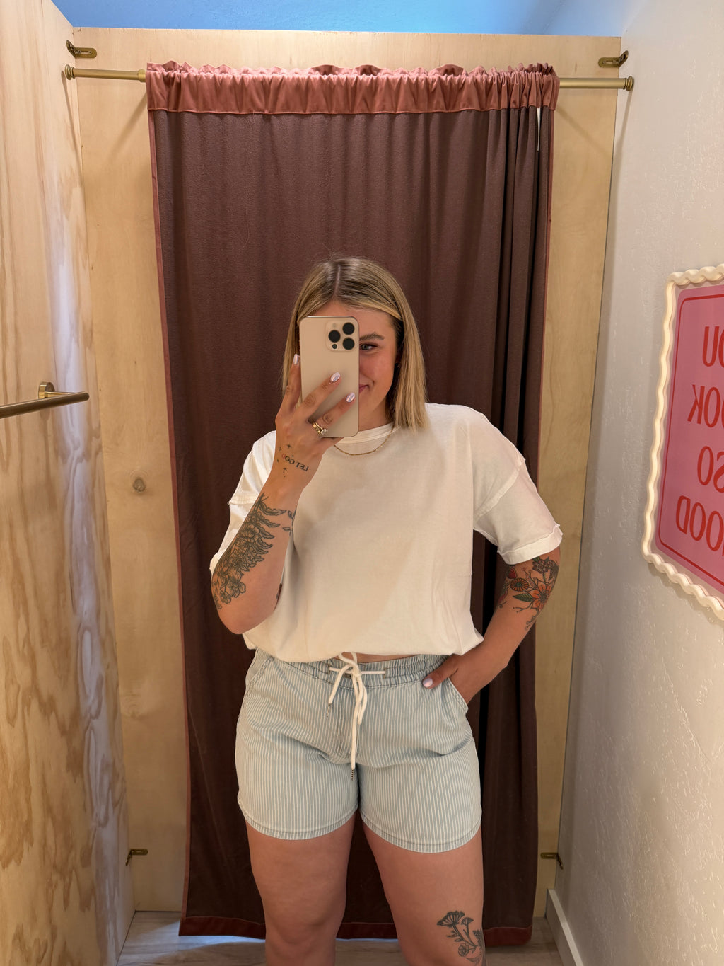 High Rise Striped Shorts