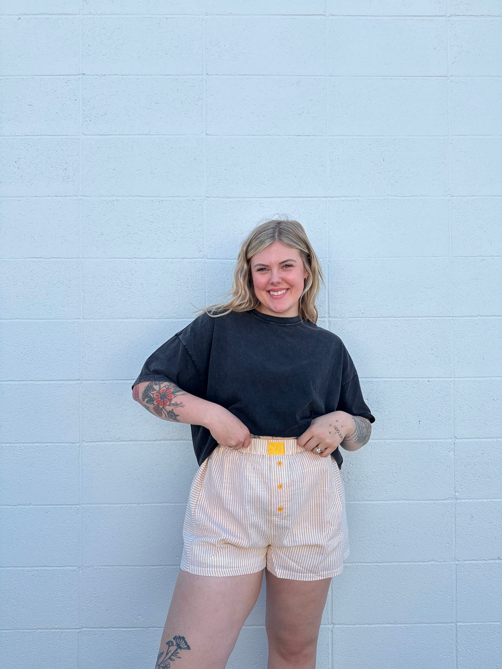 Yellow Striped Boxer Shorts