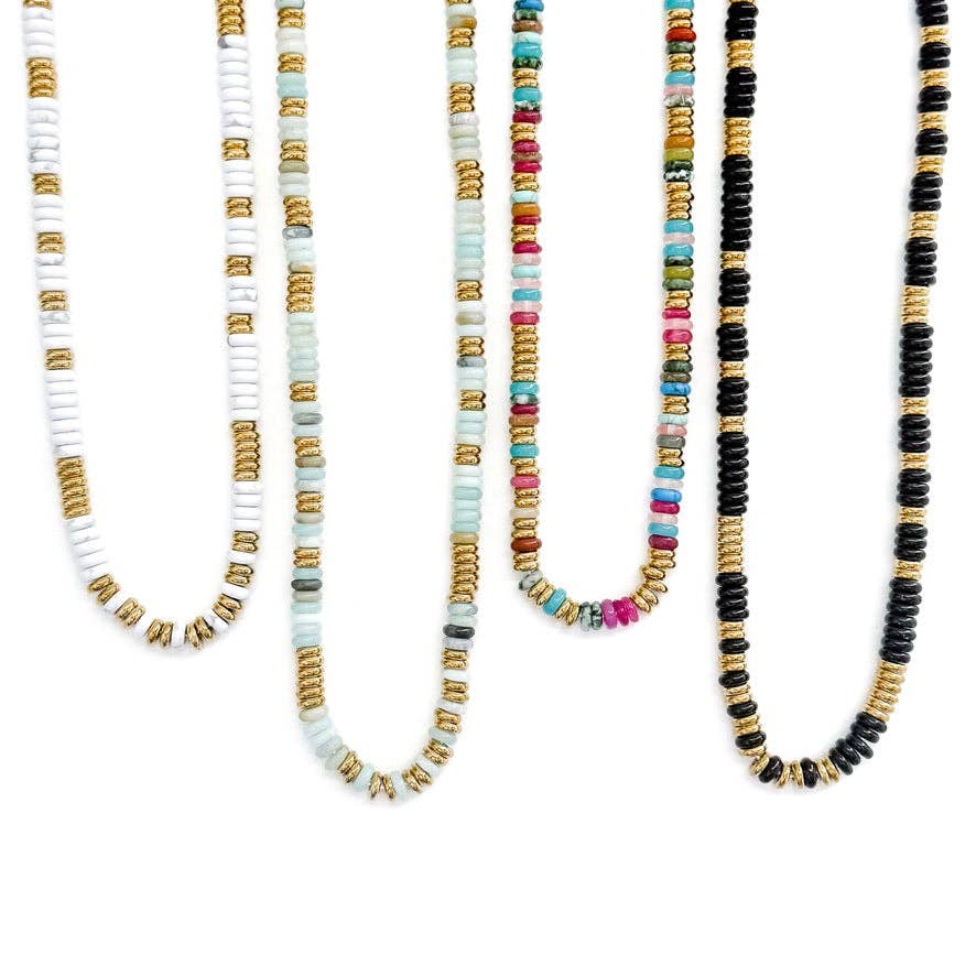Joan Multi Color Beaded Stone Necklace || Multi Color