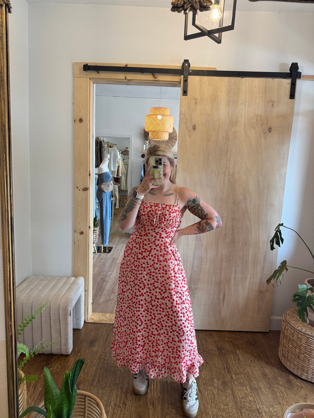 Spaghetti Strap Cherry Dress