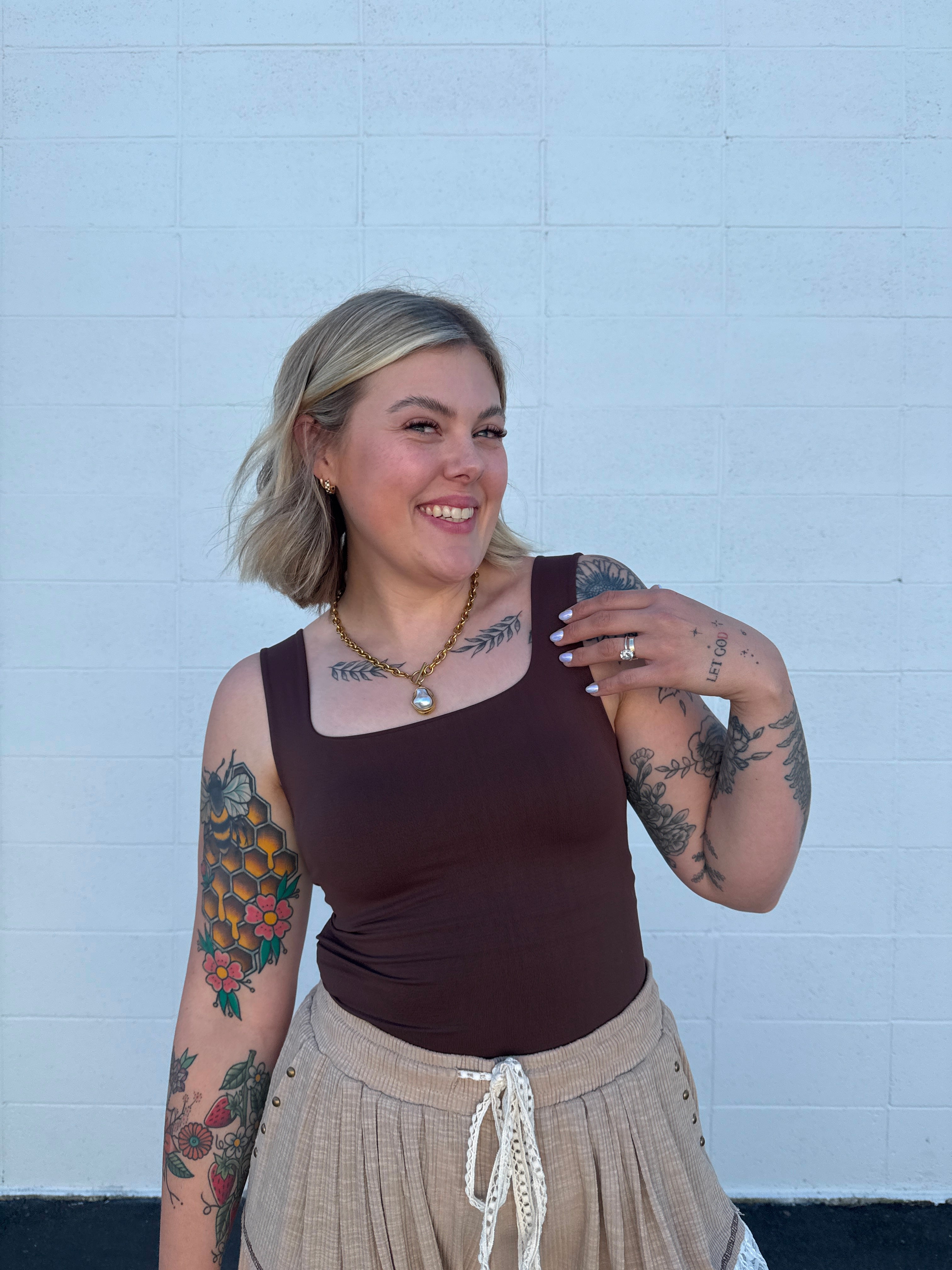 Double Lined Square Neck Tanks (Multiple Colors)