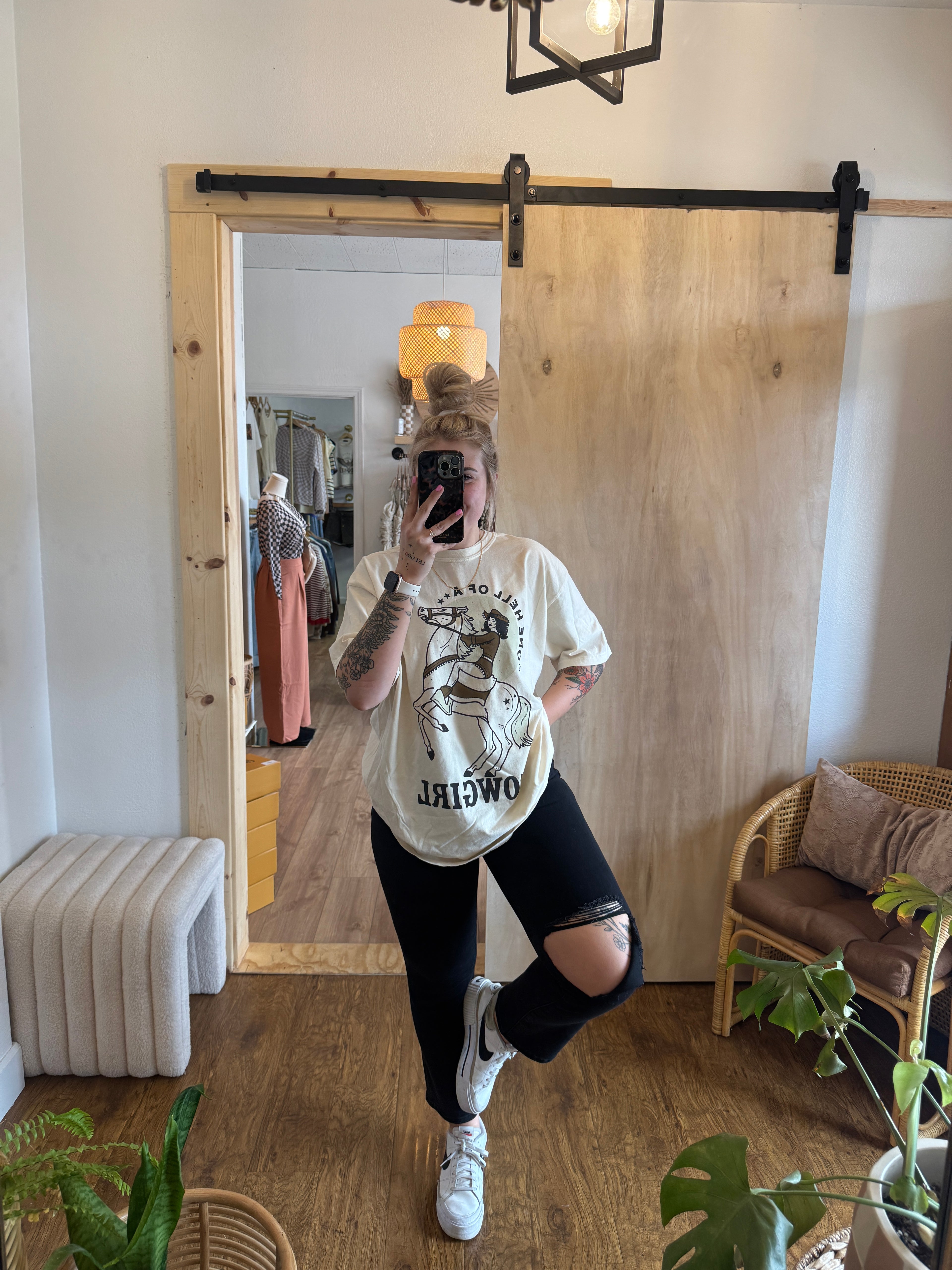 Black High Rise Straight Ankle Distressed Jeans