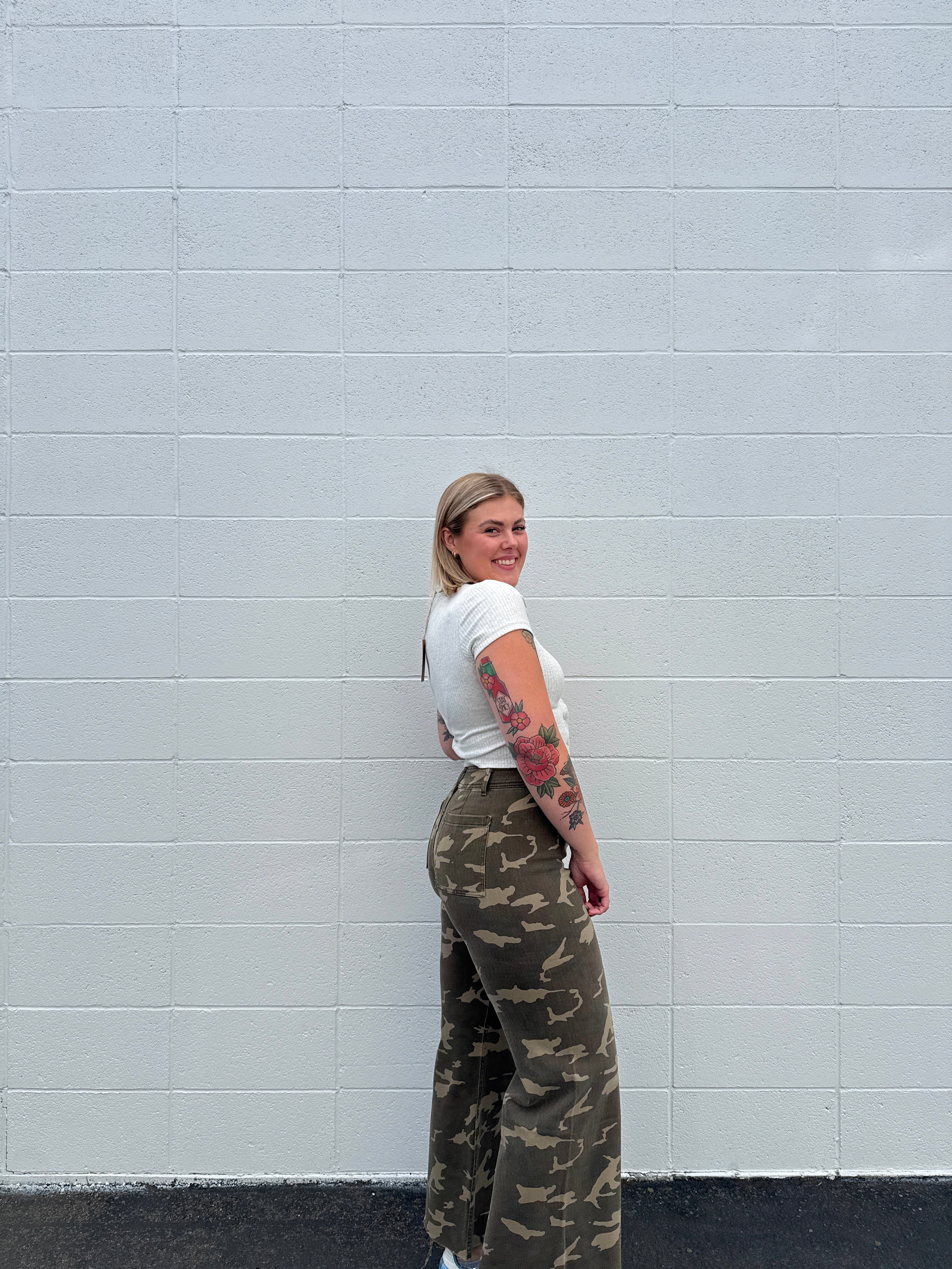 Operation Olive Camo Wide Leg Pants