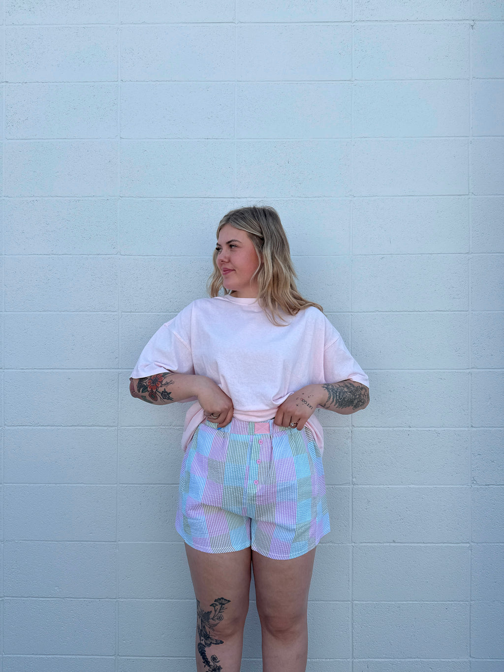 Pink Mix Checkered Boxer Shorts