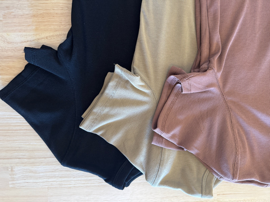 Ribbed Knit Basic Tee (multiple colors)