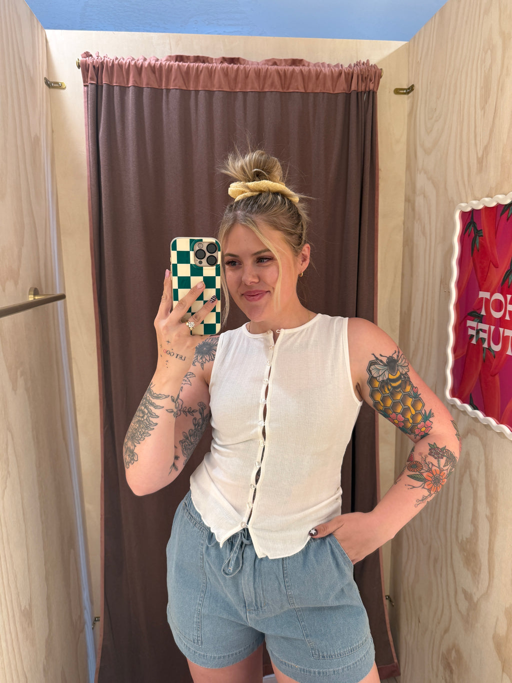 Pointelle Button Down Tanks (Multiple Colors)