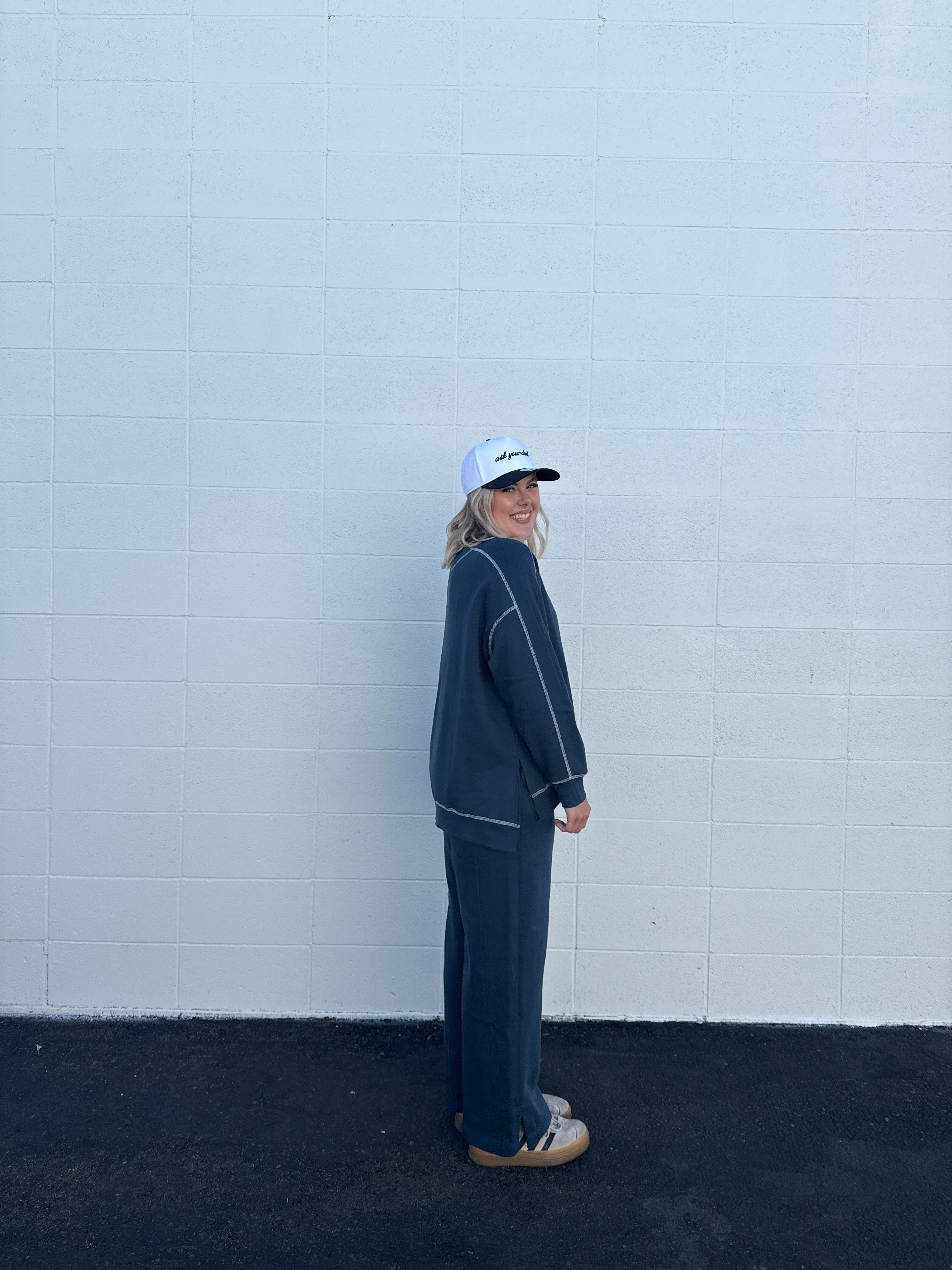 Midnight Navy Wide Leg Pants