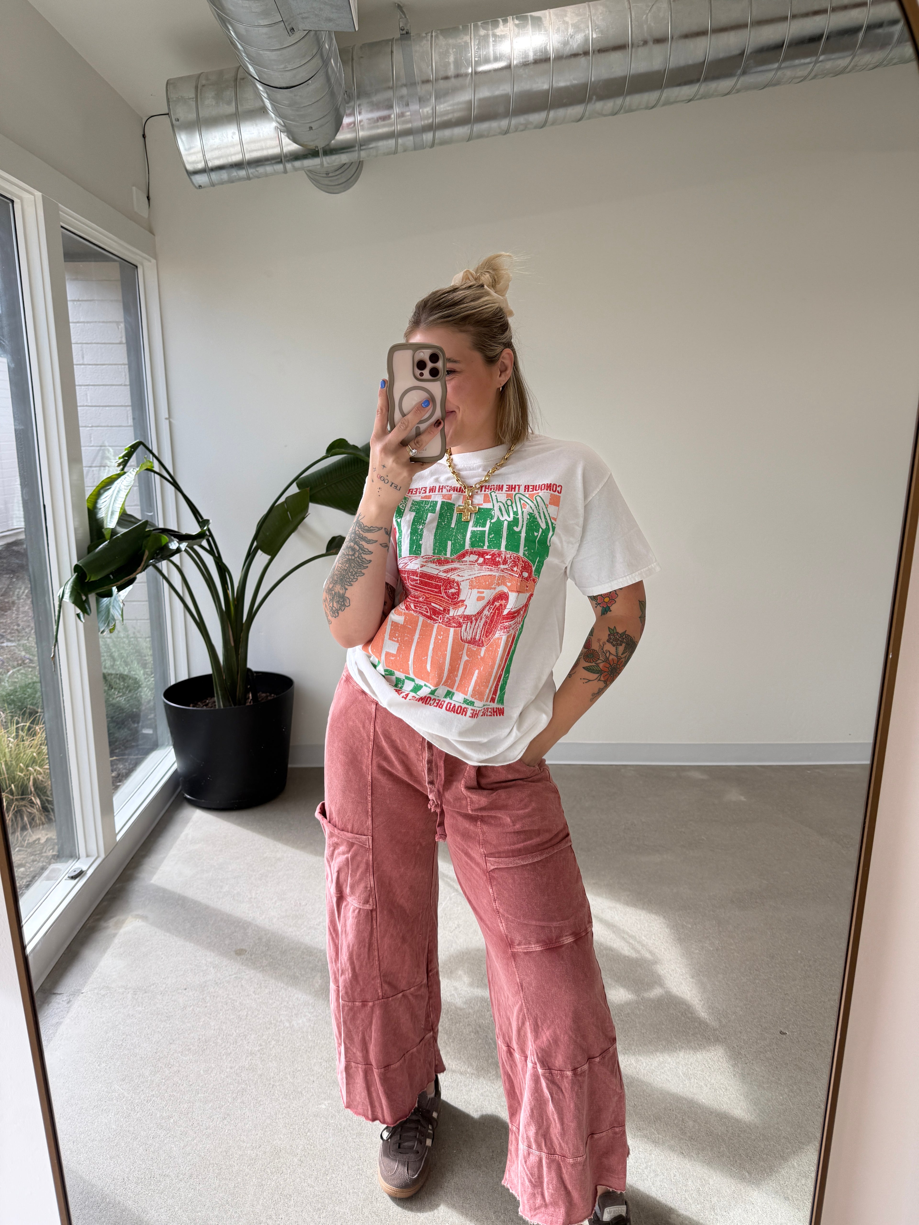 Mineral Wash Wide leg Cropped Pants (Multiple Colors)