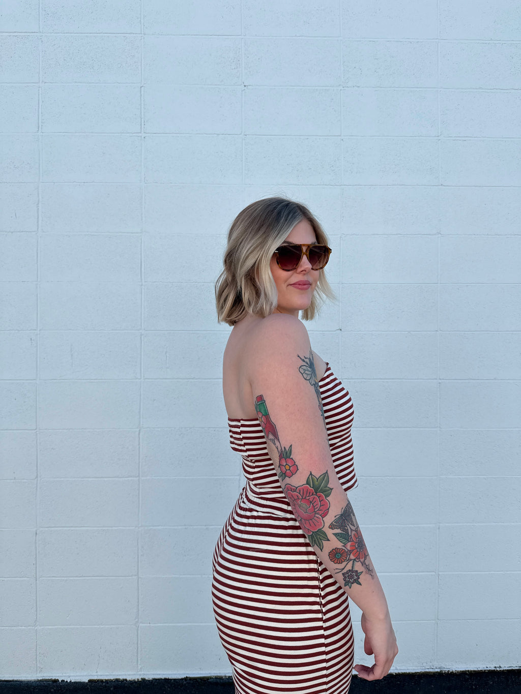 Coastline Brown Striped Set