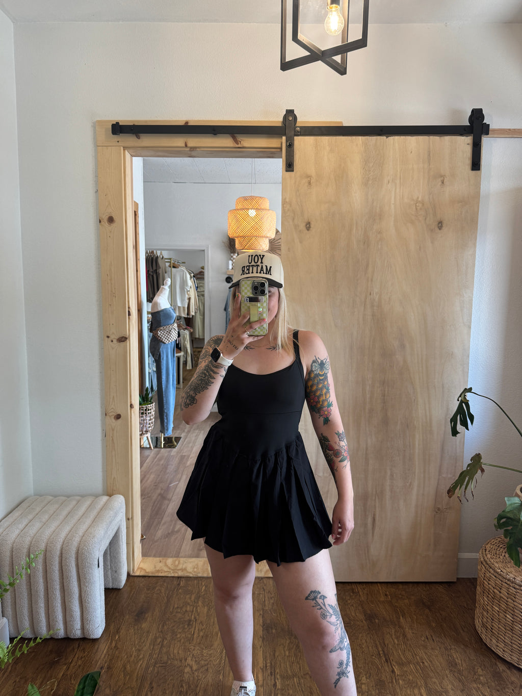 Just a Little Flirty Black Skort Dress