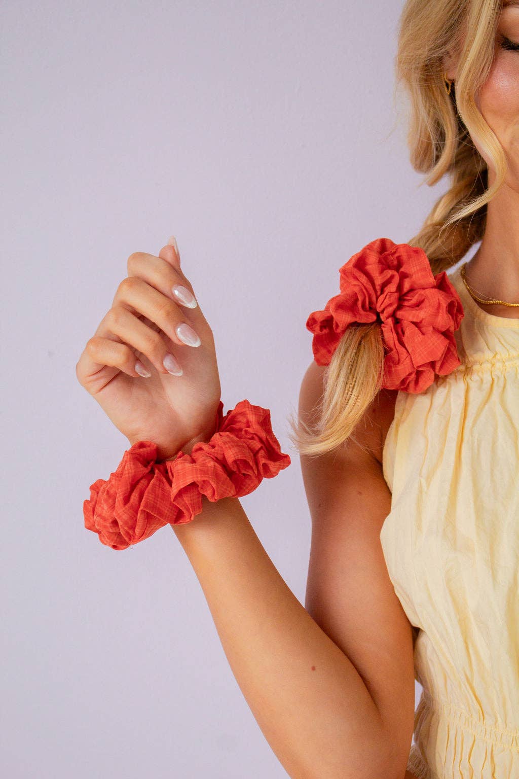 Fireside Gingham Jumbo Scrunchie